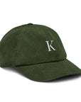 KND Olive Corduroy Hat — embroidered KND logo detail