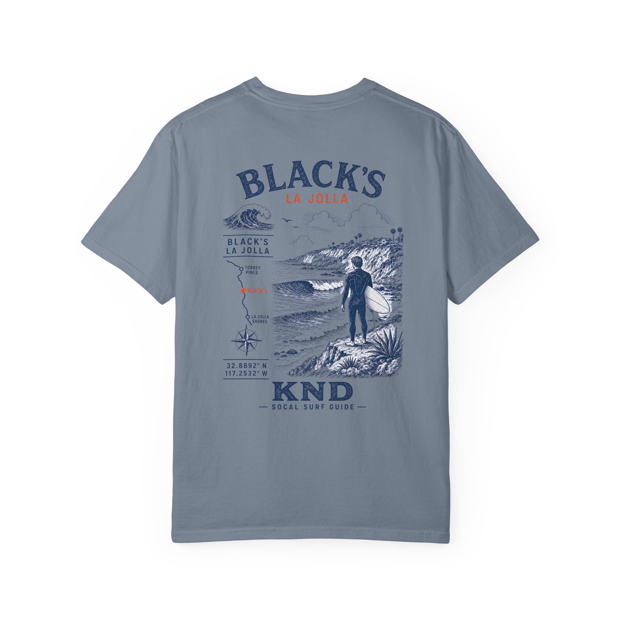 Black’s Beach Surf Tee — Garment-Dyed Heavyweight Cotton | KND SoCal