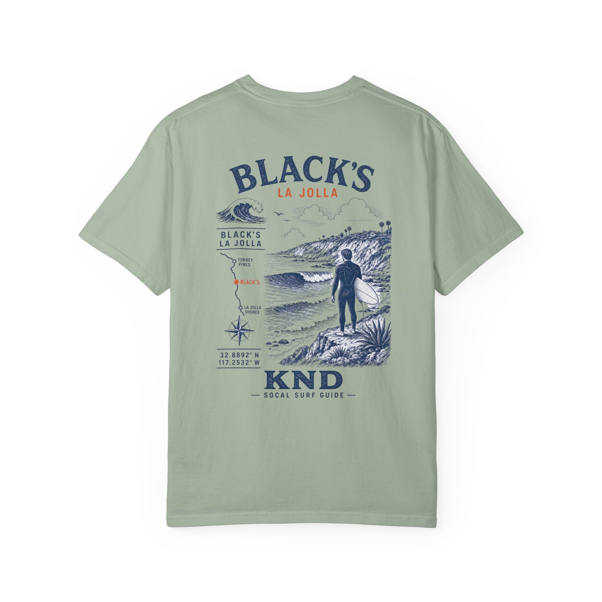 Black’s Beach Surf Tee — Garment-Dyed Heavyweight Cotton | KND SoCal