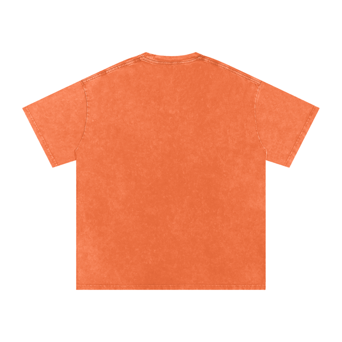 Old Soul New Horizons Washed Tee, Orange — plain back of the snow-washed oversized cotton tee