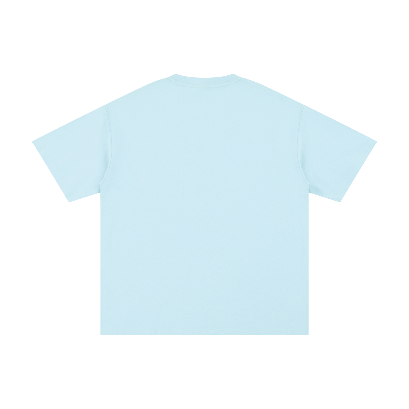 Light blue KND Brand oversized drop shoulder tee, plain back view