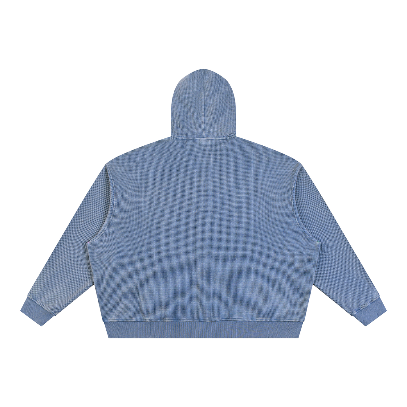 KND Waffle Knit Zip-Through Hoodie — KND chest mark detail