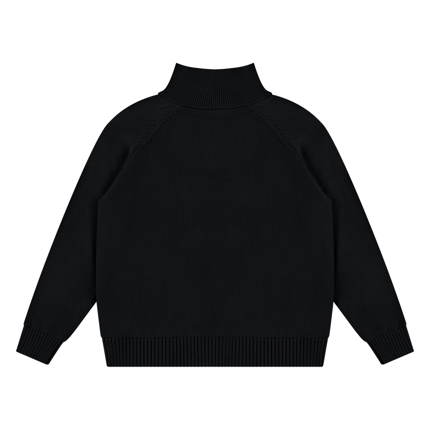 KND Brand heavyweight quarter-zip sweater in beige, 750 gsm cotton, front view