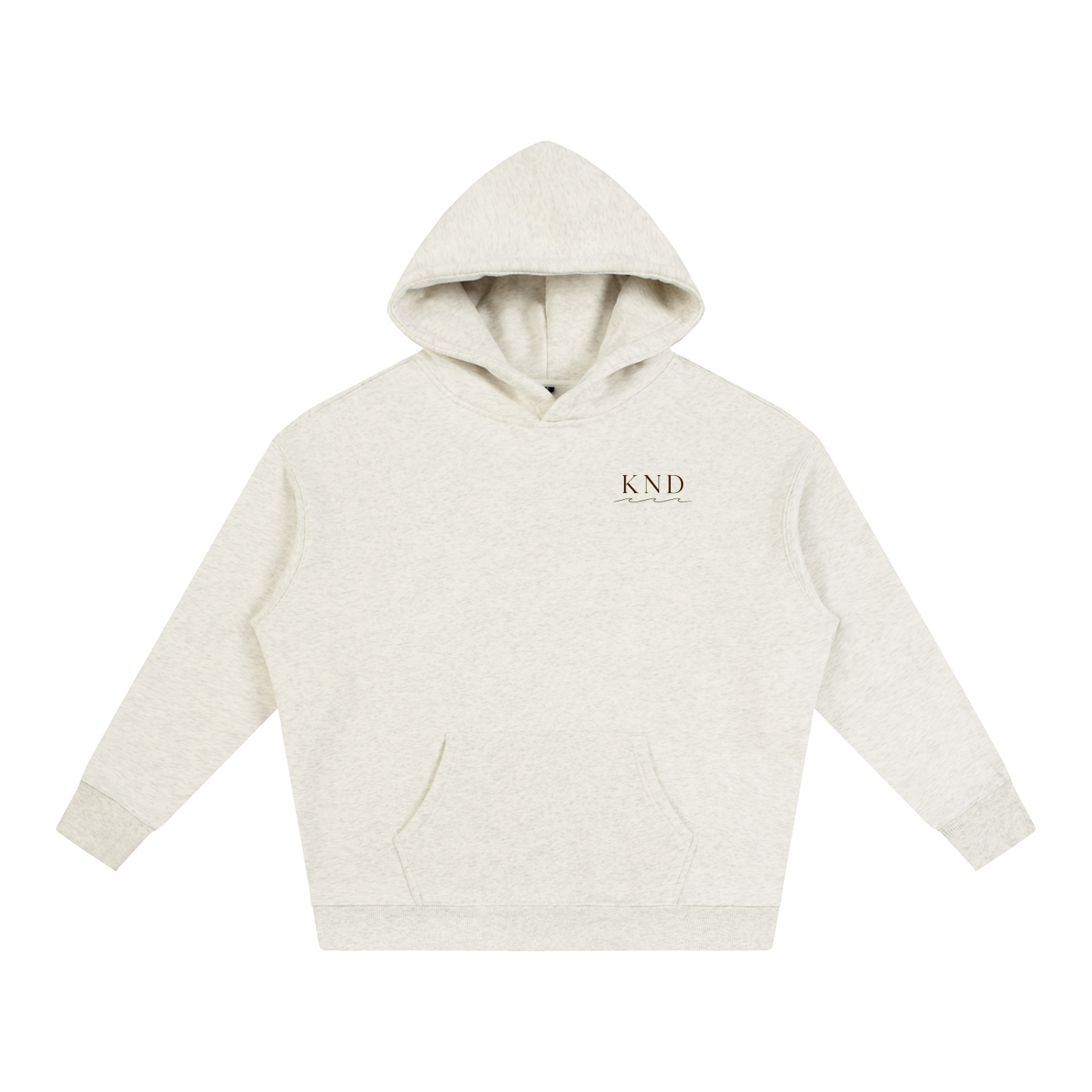 KND Oversized Fleece Hoodie in Oat Gray – front view