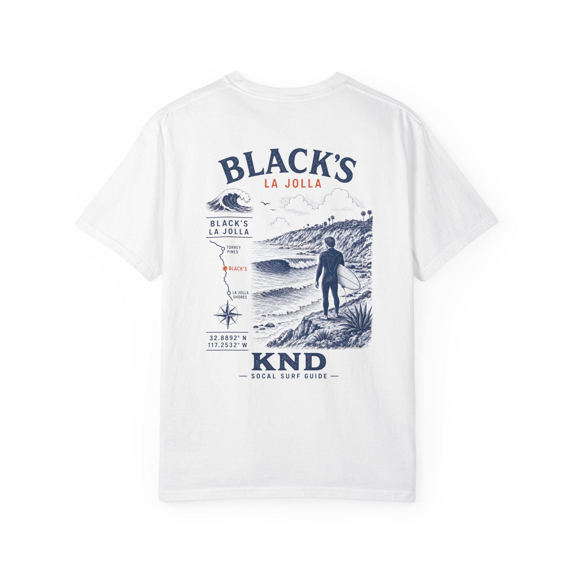 Black’s Beach Surf Tee — Garment-Dyed Heavyweight Cotton | KND SoCal