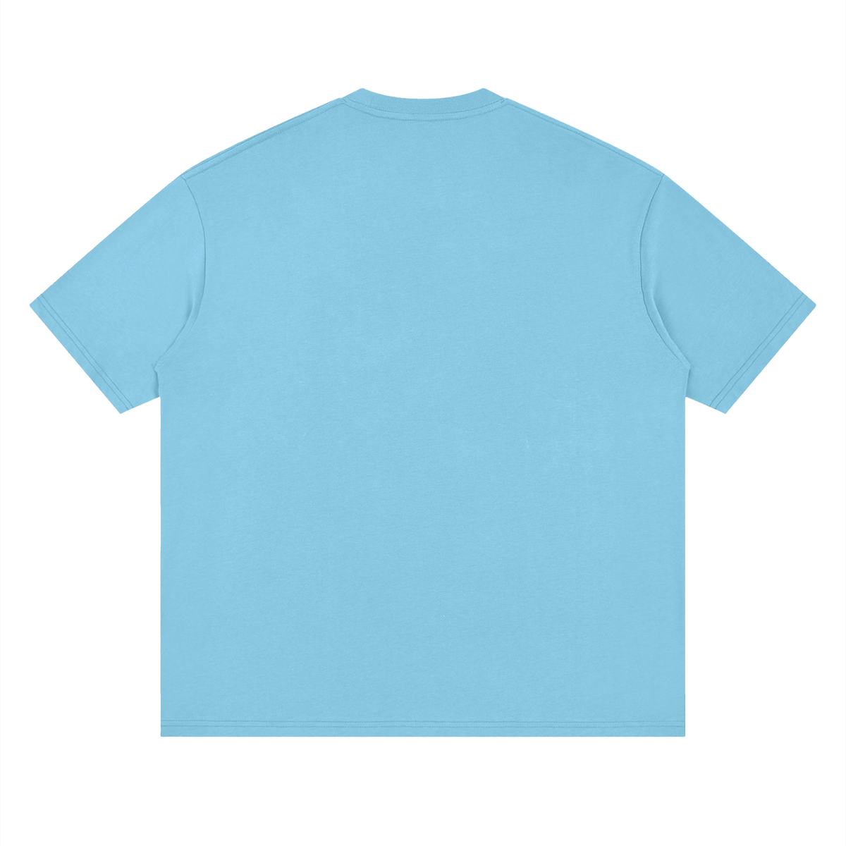 Crossed Boards Tee, Medium Blue — plain back view