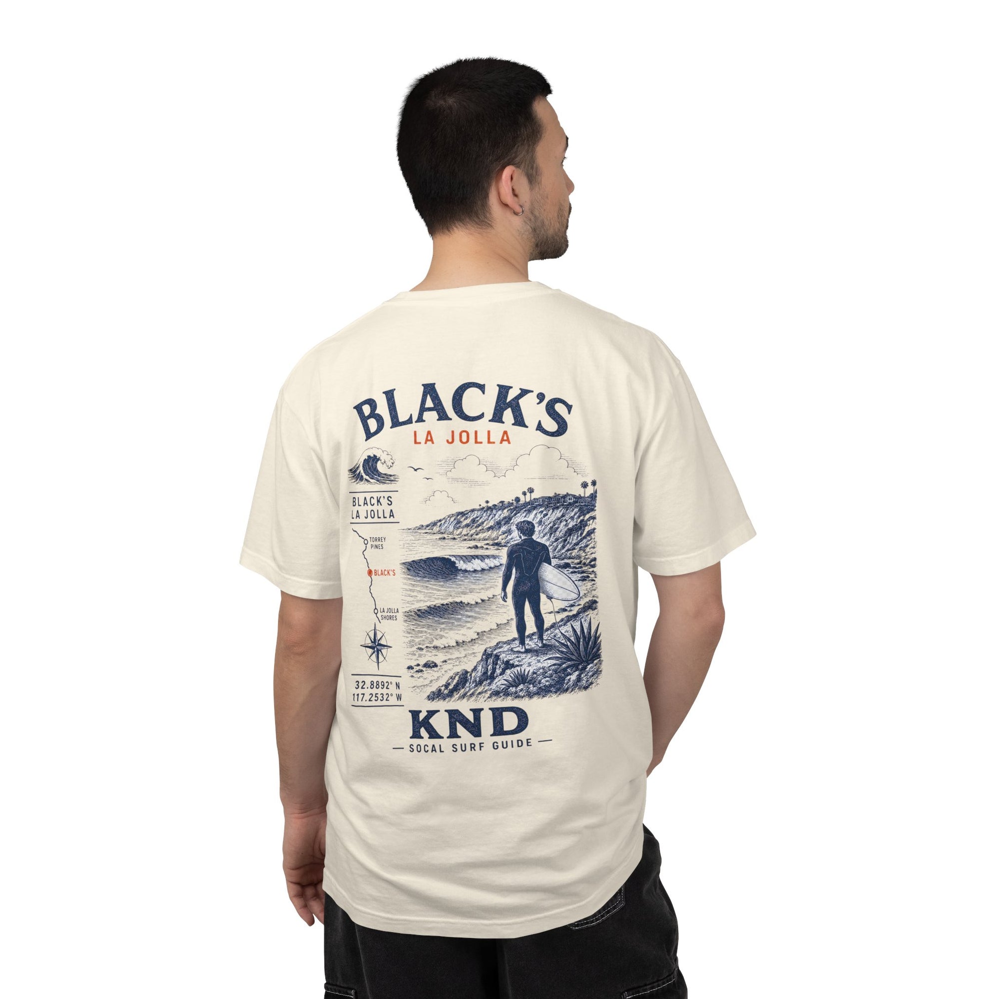 Black’s Beach Surf Tee — Garment-Dyed Heavyweight Cotton | KND SoCal
