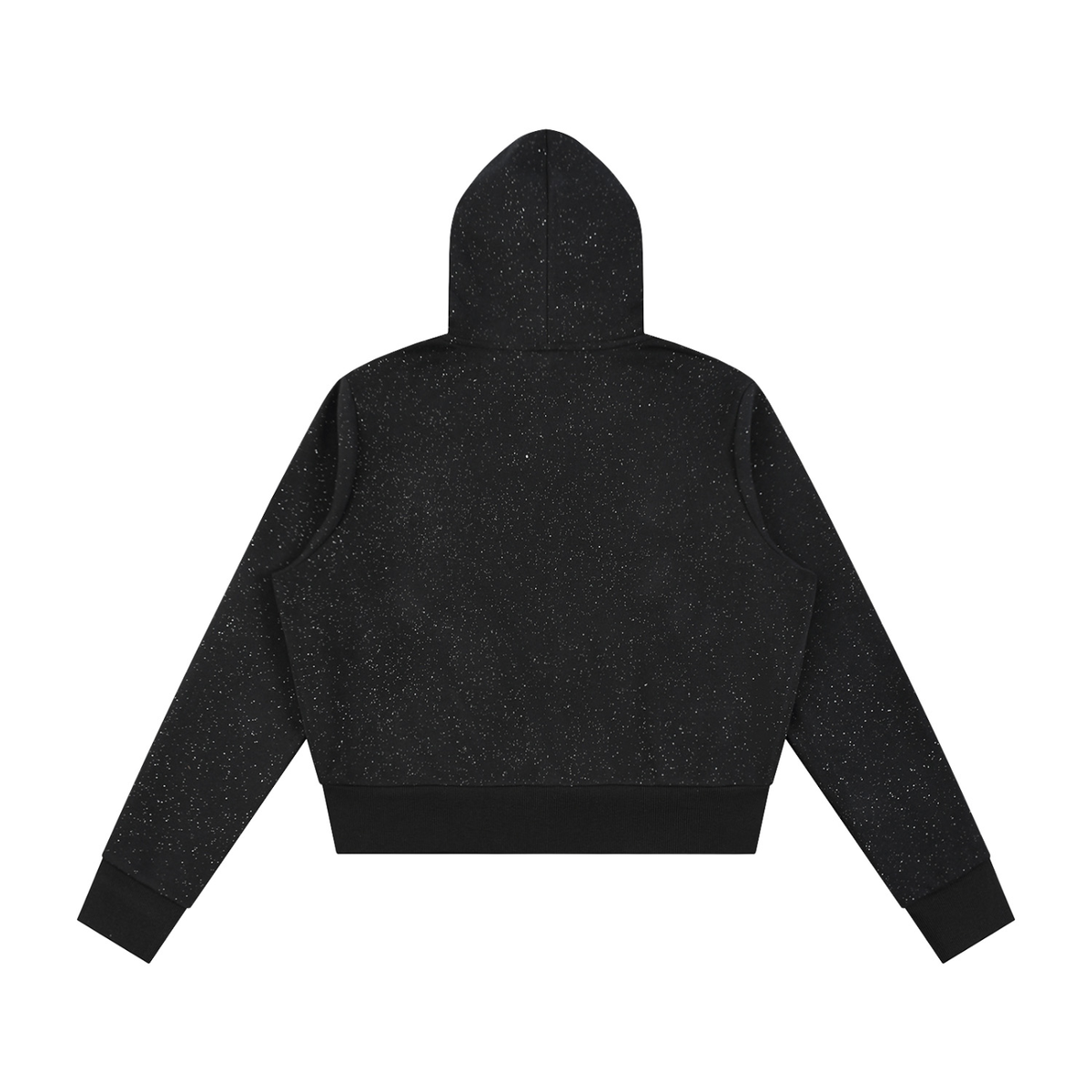 Women's Sparkle Full-Zip Hoodie, Black — plain back view