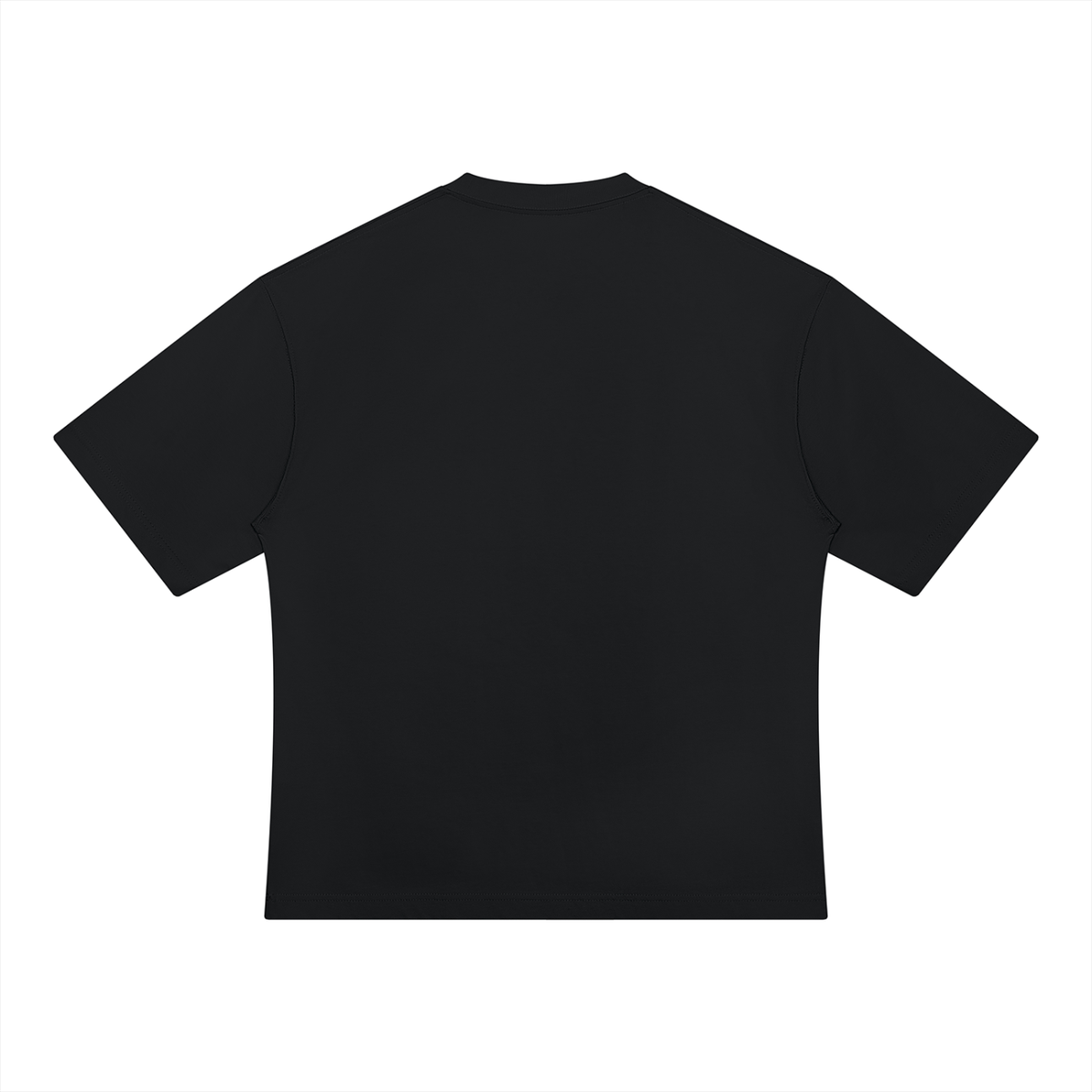 Wolf Moon Heavyweight Tee, Black — plain back of the oversized heavyweight cotton tee