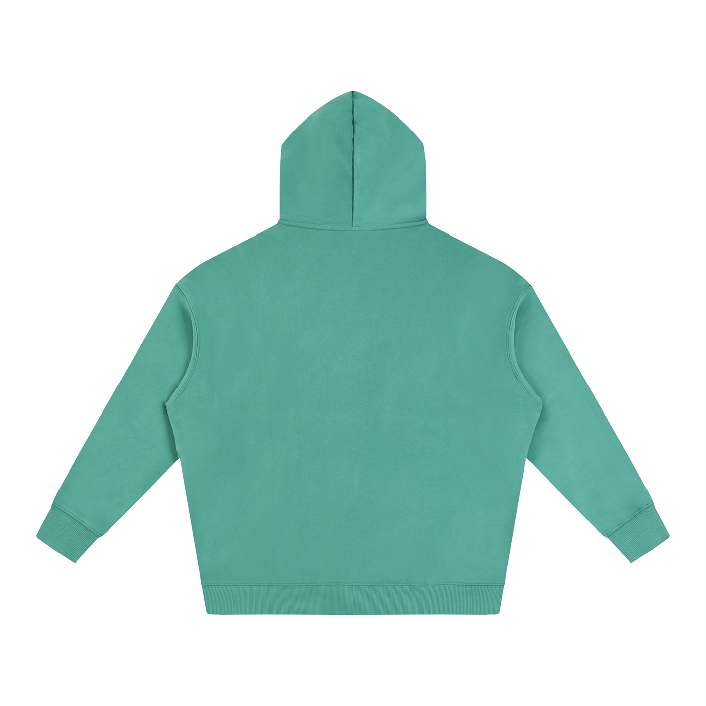 KND Oversized Fleece Hoodie in Medium Green – back view