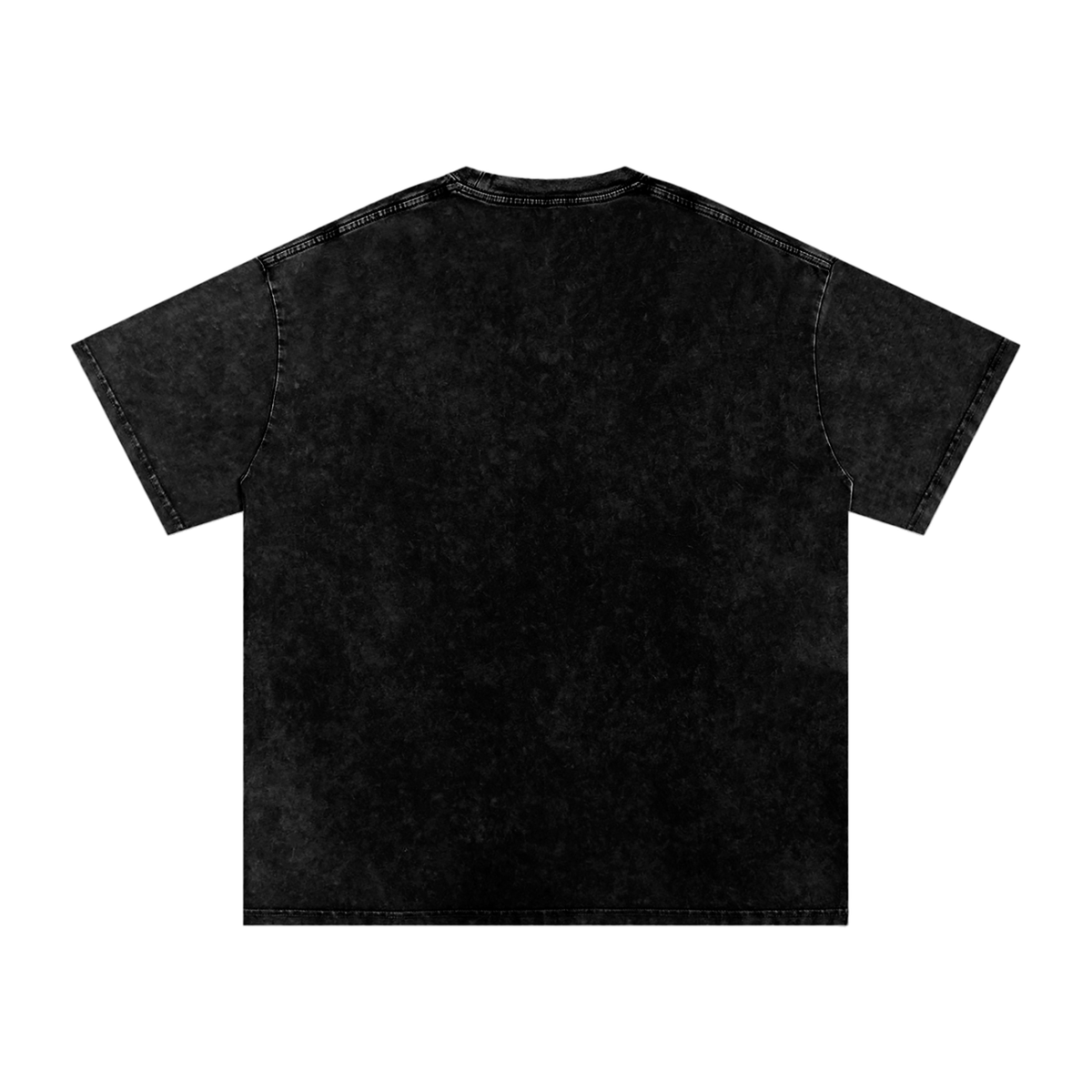 Sanctuary Washed Tee, Black — plain back of the snow-washed oversized cotton tee