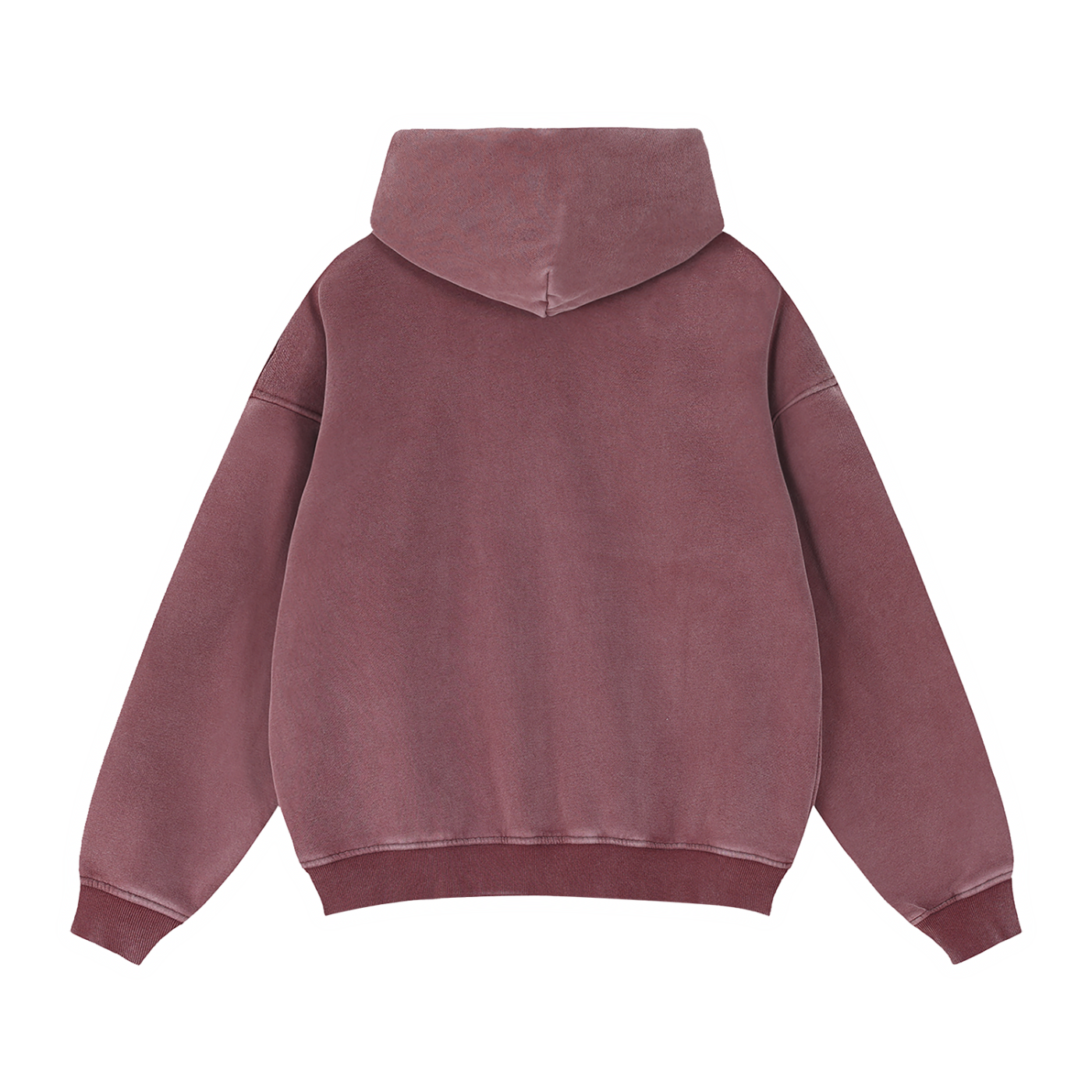 KND Brand boxy zip-through hoodie in royal blue, back view showing drop shoulder cut