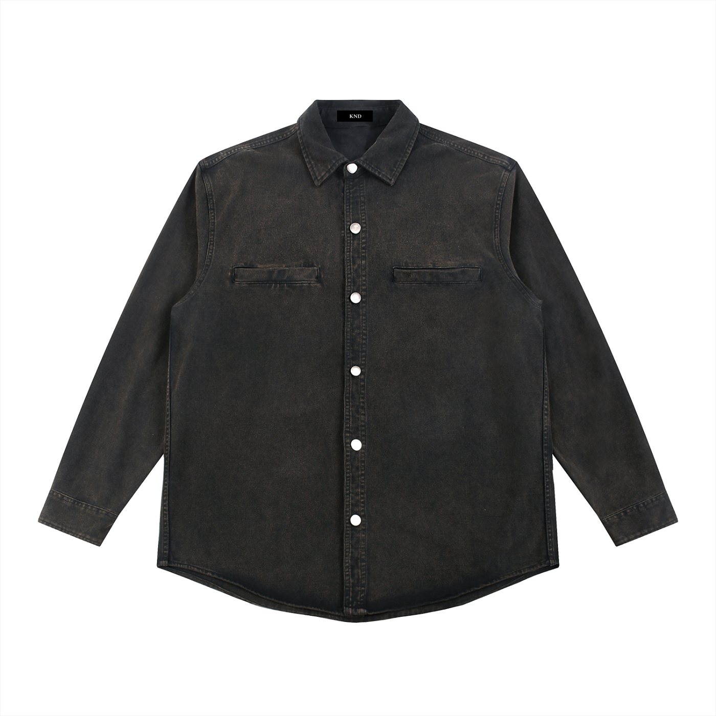 KND Denim Vintage Washed Jacket in Black — front flat lay