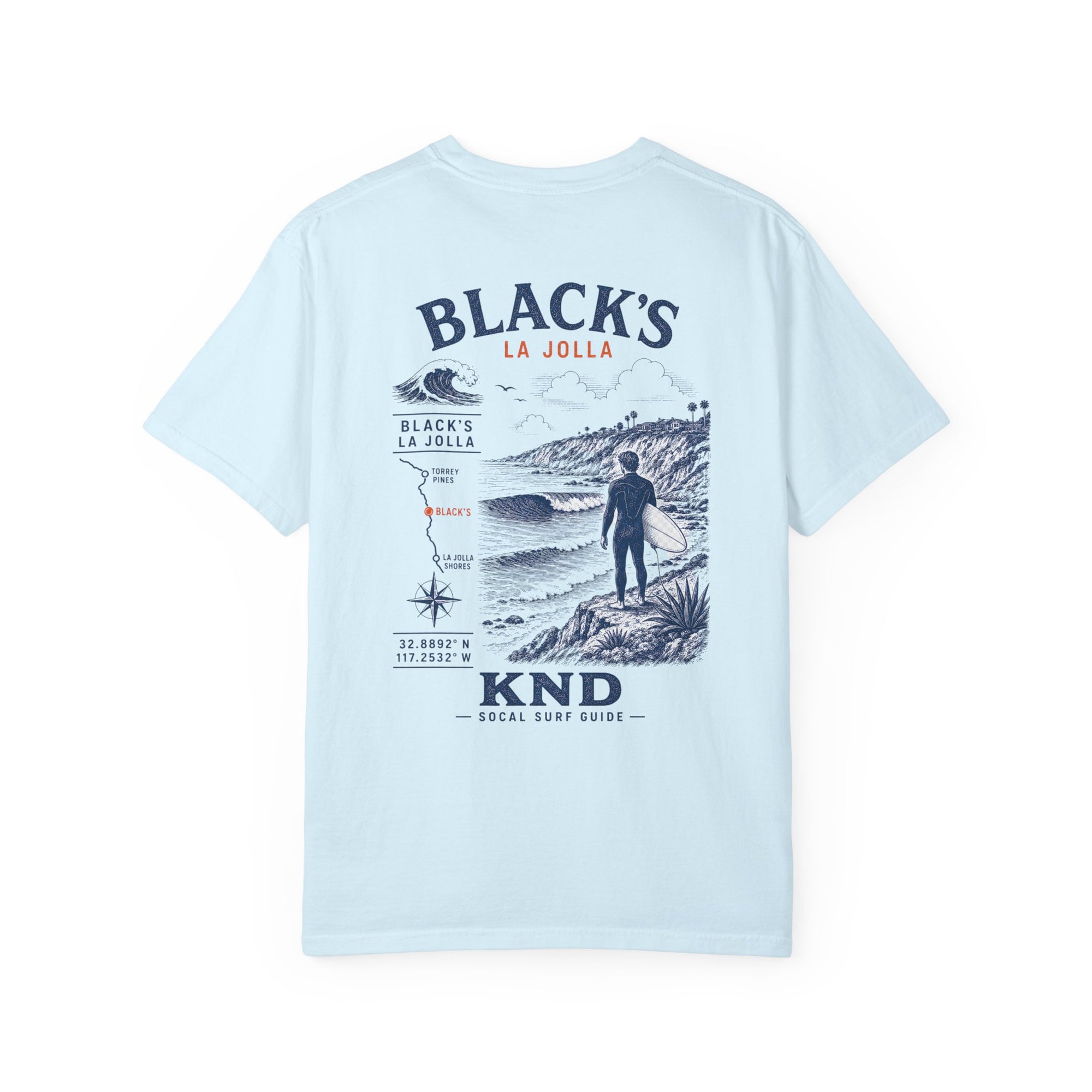 Black’s Beach Surf Tee — Garment-Dyed Heavyweight Cotton | KND SoCal