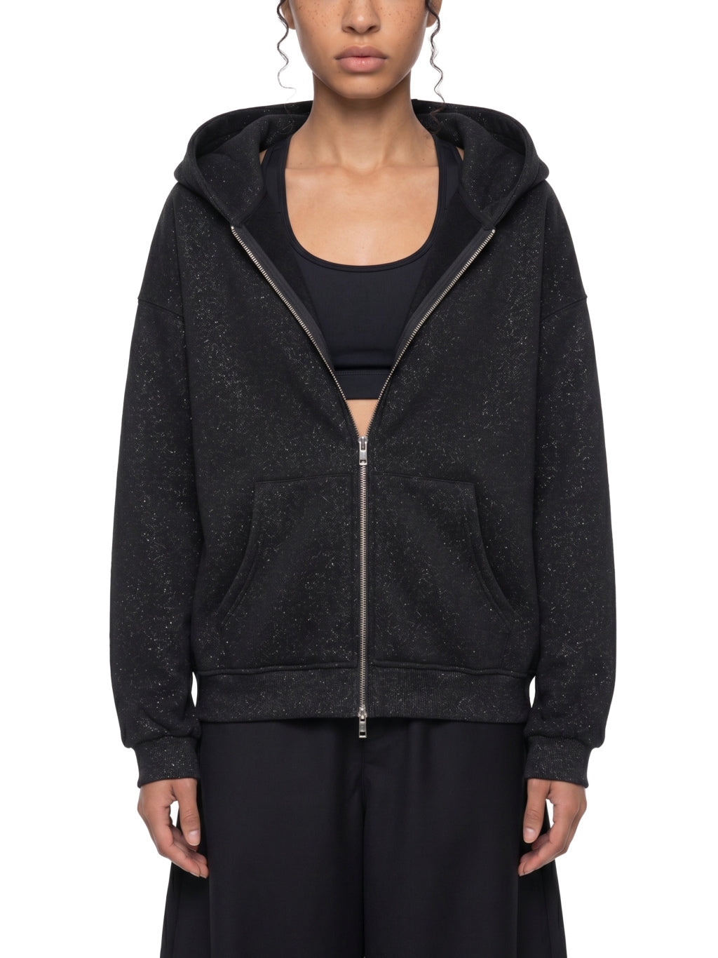 KND Brand fleck full-zip hoodie styled shot, California coastal streetwear