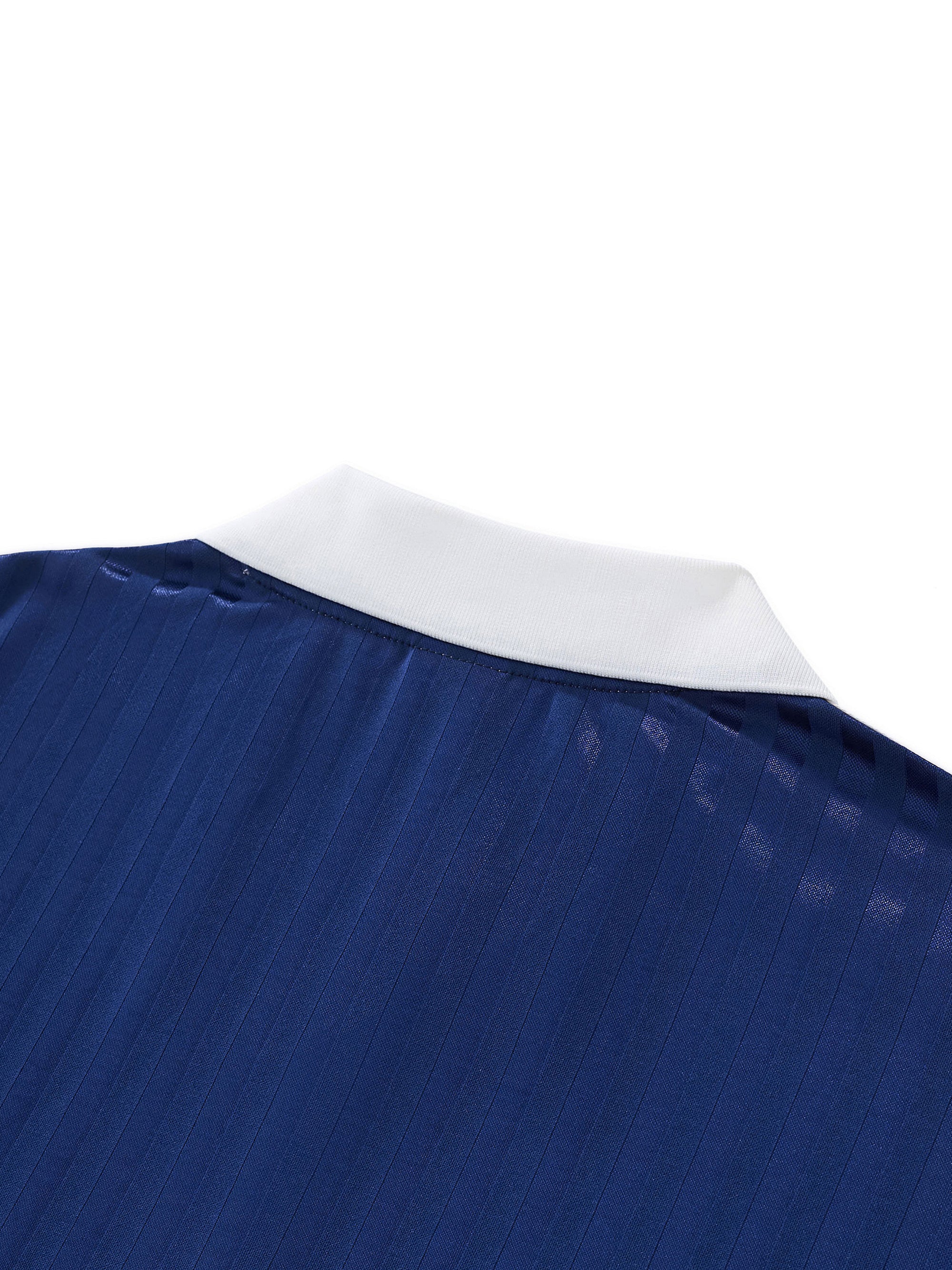 KND Coastal Crest Soccer Jersey — Navy Contrast Collar Unisex Football Shirt