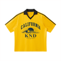 KND 84 Pacific Division golden yellow soccer jersey with black contrast collar and cuffs