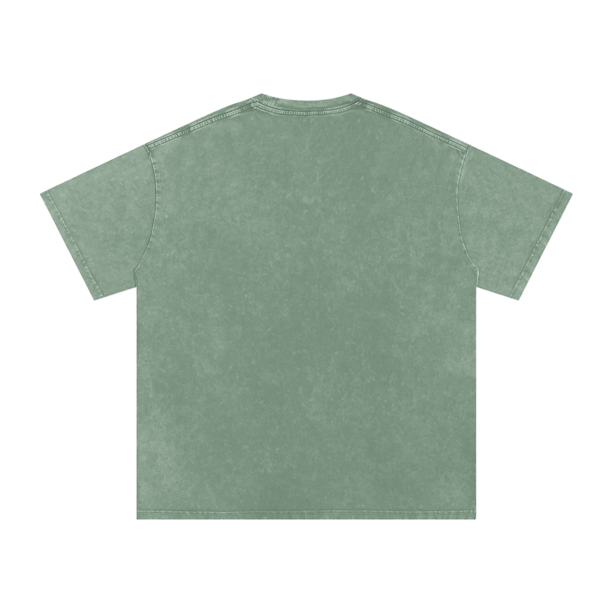 Good Times Washed Tee, Bean Green — plain back of the snow-washed oversized cotton tee