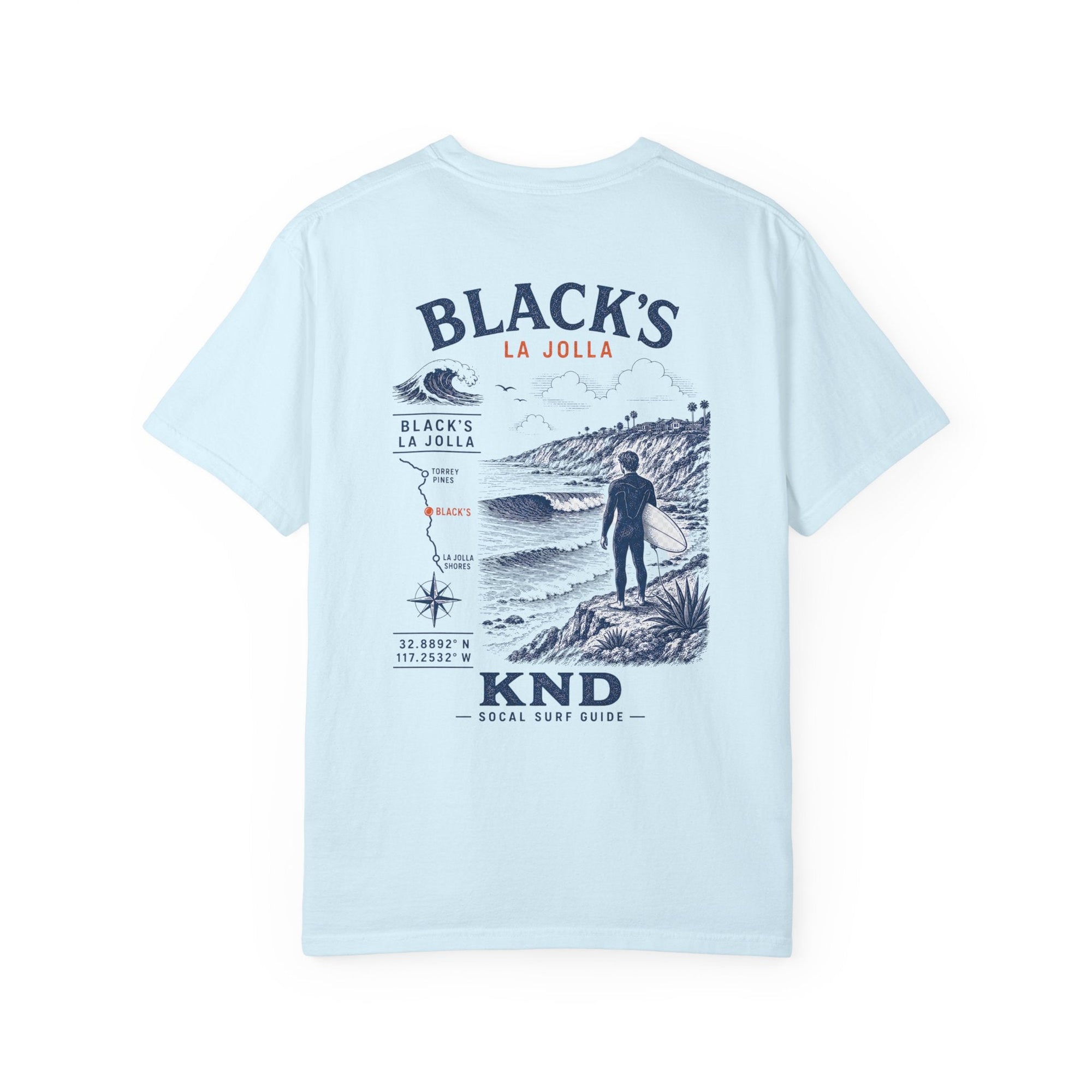 Black’s Beach Surf Tee — Garment-Dyed Heavyweight Cotton | KND SoCal - KND Brand