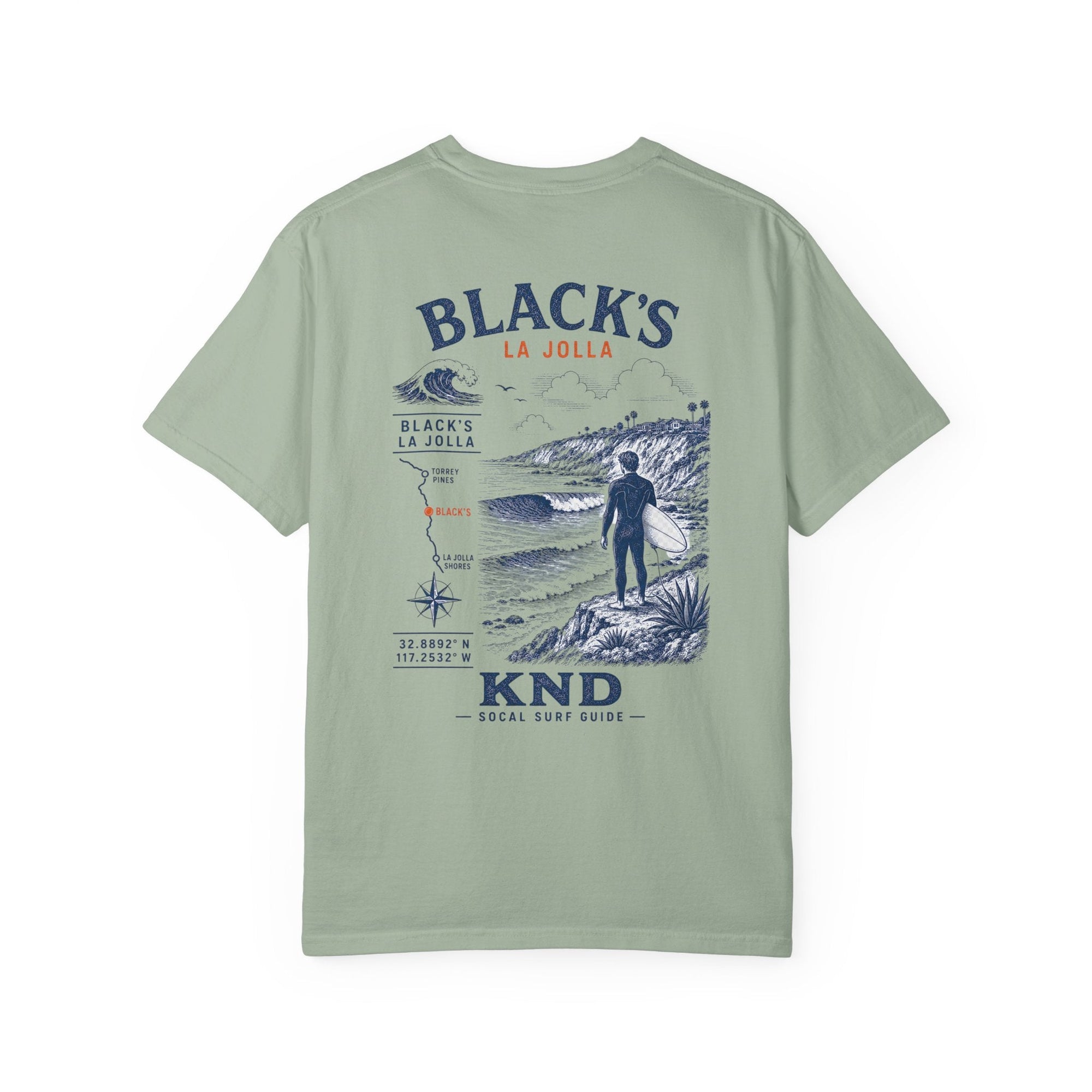 Black’s Beach Surf Tee — Garment-Dyed Heavyweight Cotton | KND SoCal - KND Brand