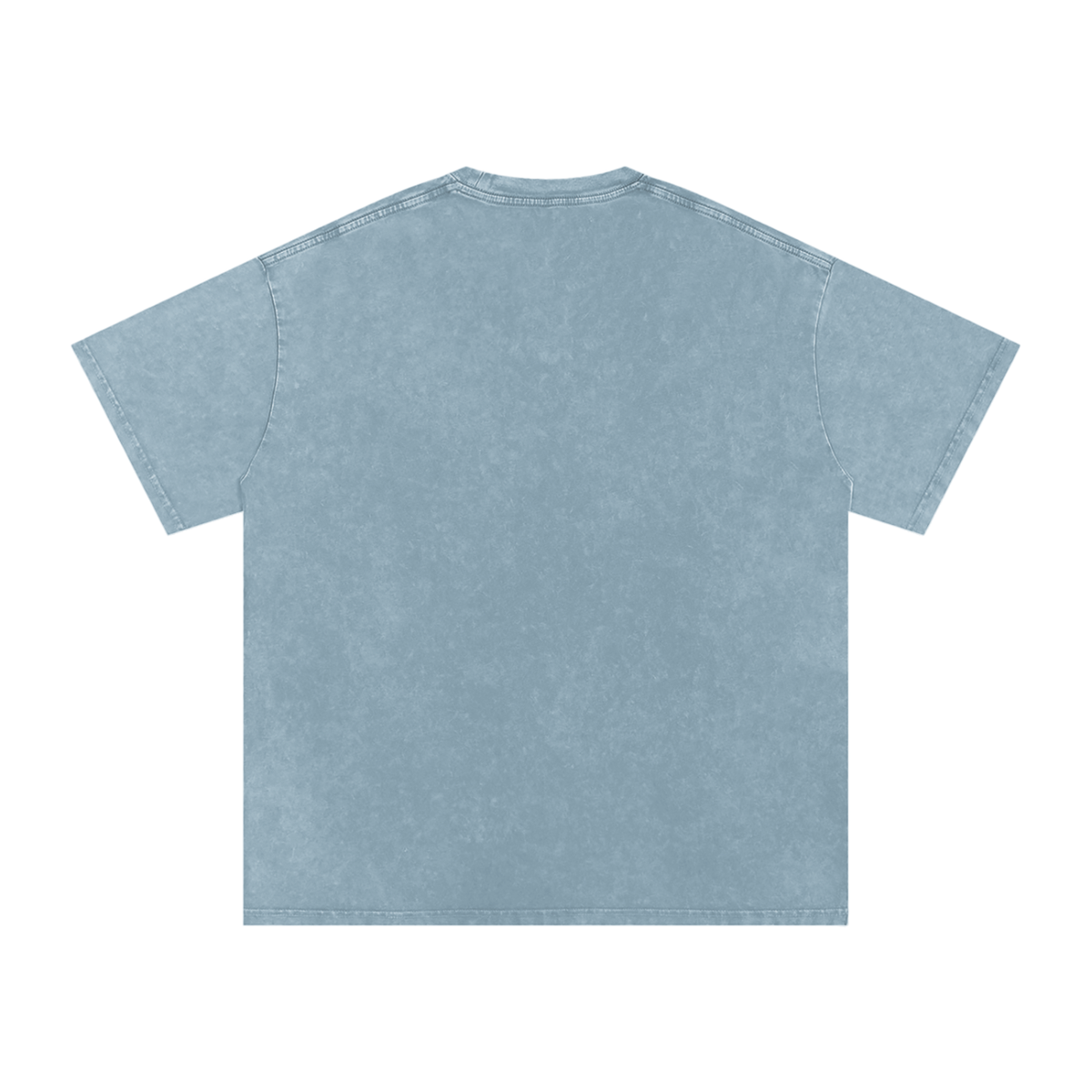 Create A Kinder World Washed Tee, Blue Jeans — plain back of the snow-washed oversized cotton tee