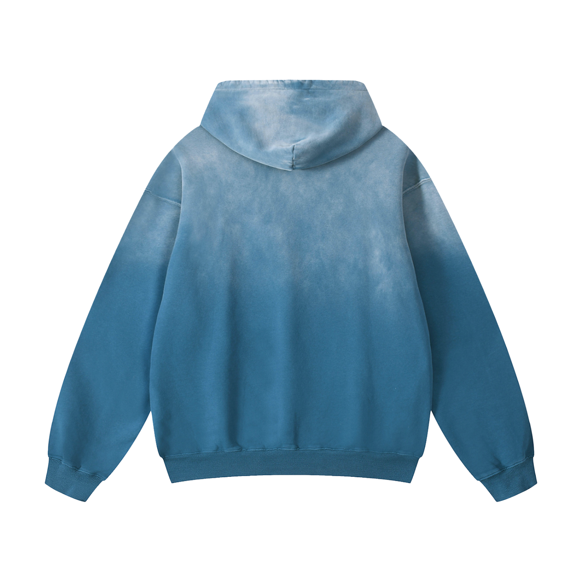 Sunfade Heavyweight Hoodie, Jeans Blue — plain back view
