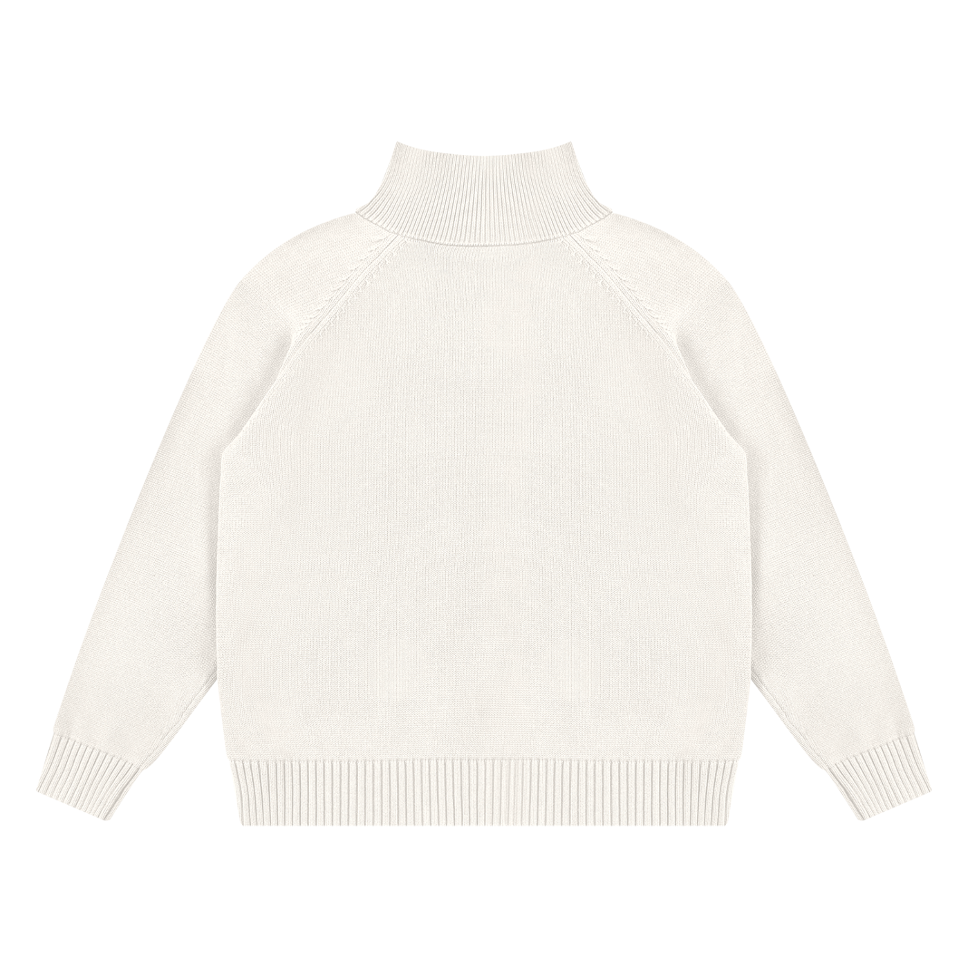 KND Brand heavyweight quarter-zip sweater in dark gray, 750 gsm cotton, front view