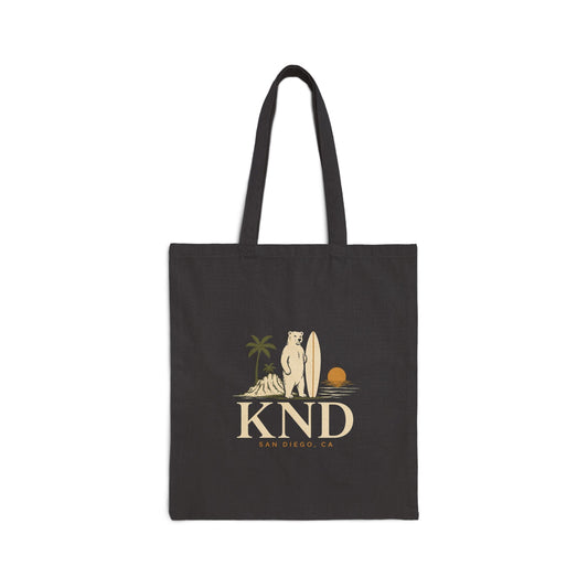 Canvas Tote Bag — KND Coastal Surf Design (Palm Tree & Surfboard) - KND Brand