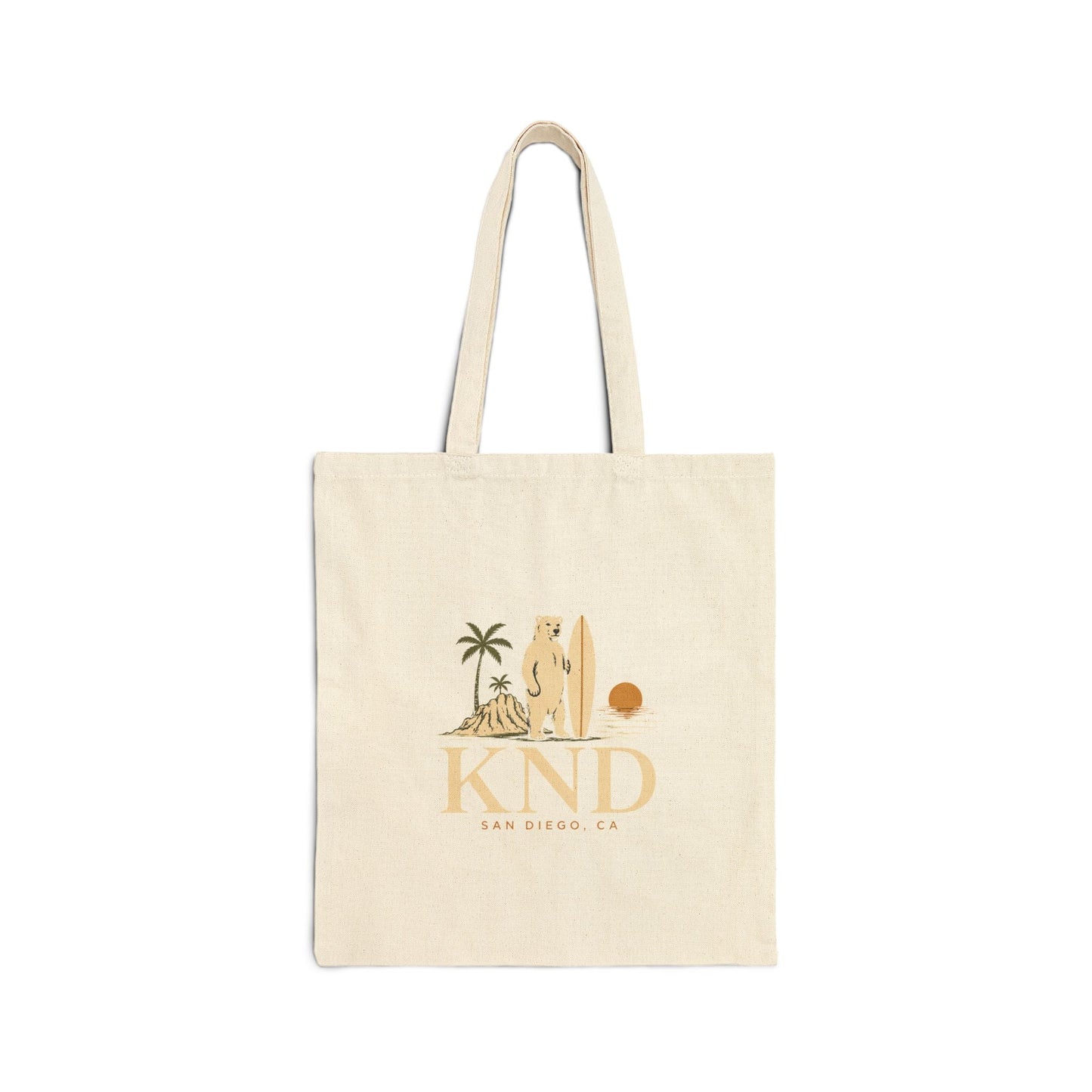 Canvas Tote Bag — KND Coastal Surf Design (Palm Tree & Surfboard) - KND Brand