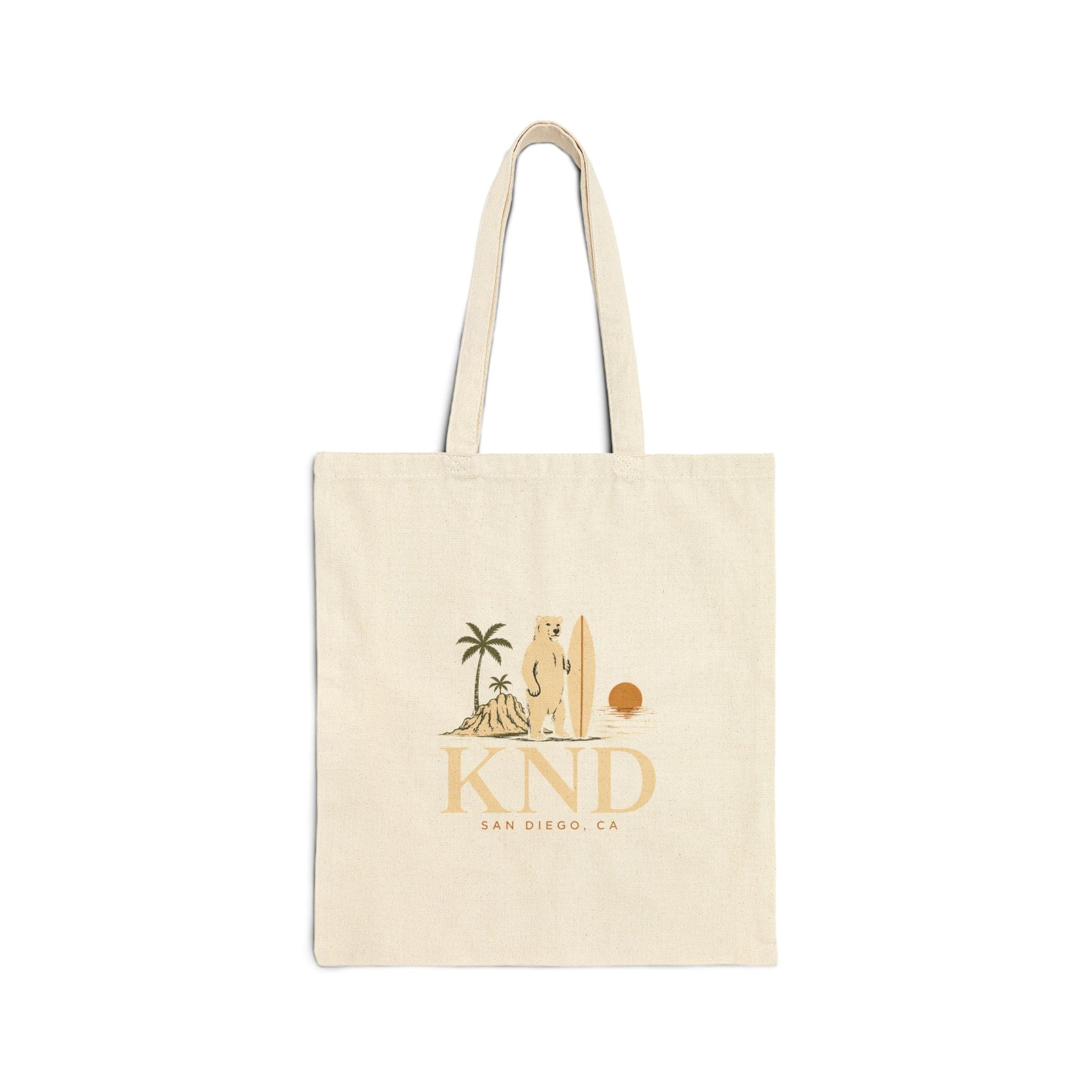 Canvas Tote Bag — KND Coastal Surf Design (Palm Tree & Surfboard) - KND Brand