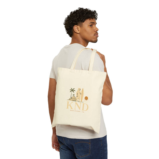 Canvas Tote Bag — KND Coastal Surf Design (Palm Tree & Surfboard) - KND Brand