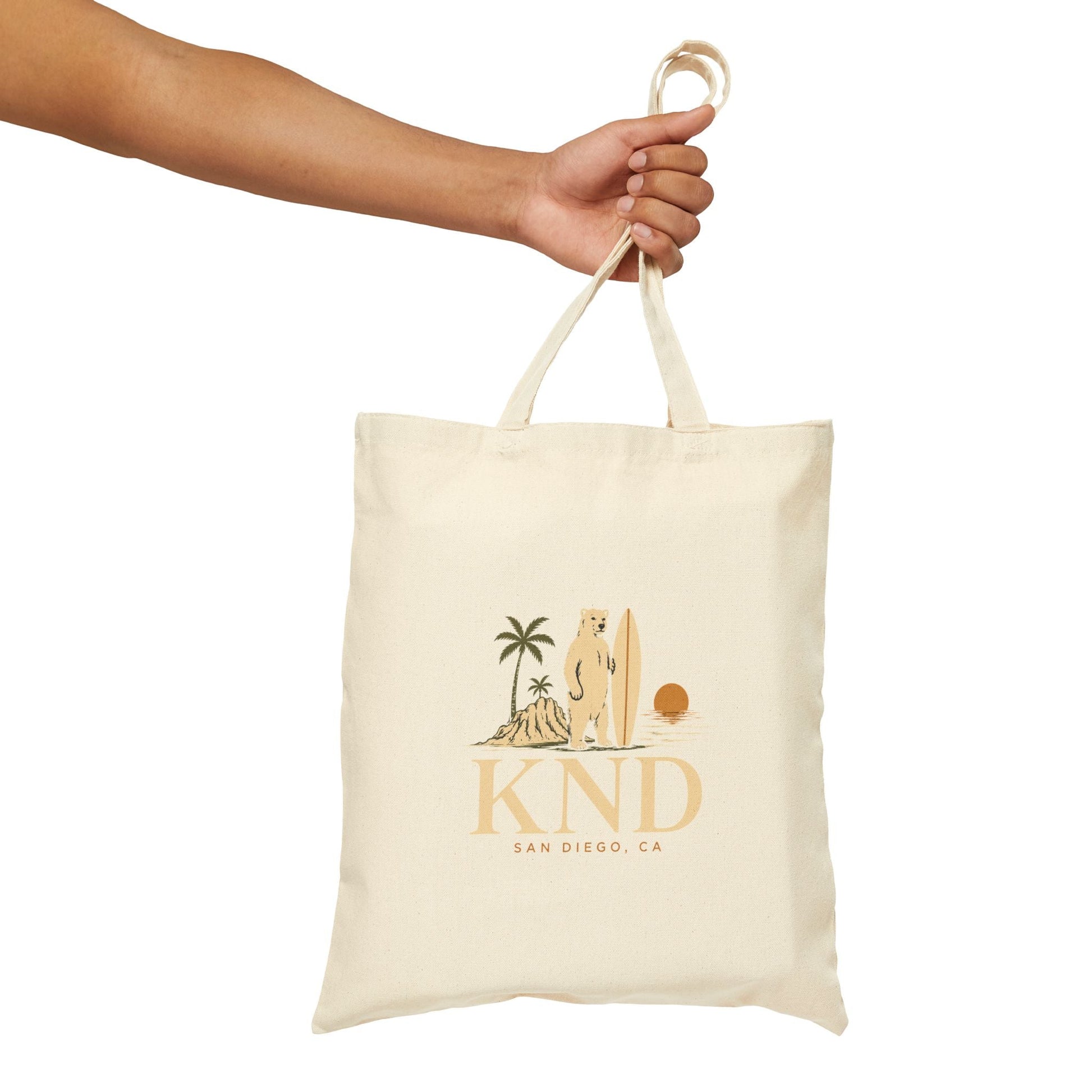 Canvas Tote Bag — KND Coastal Surf Design (Palm Tree & Surfboard) - KND Brand