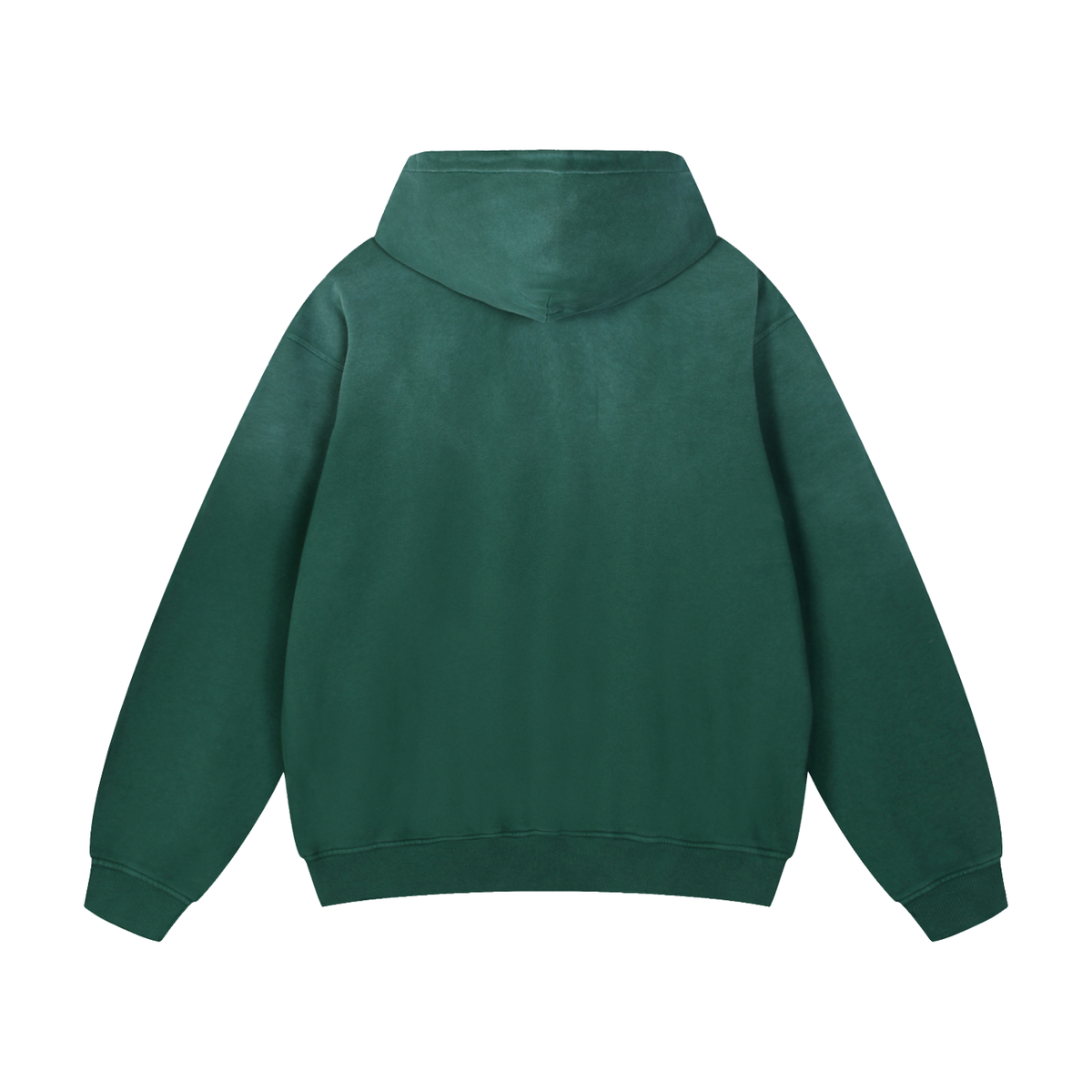 Sunfade Heavyweight Hoodie, Green — plain back view