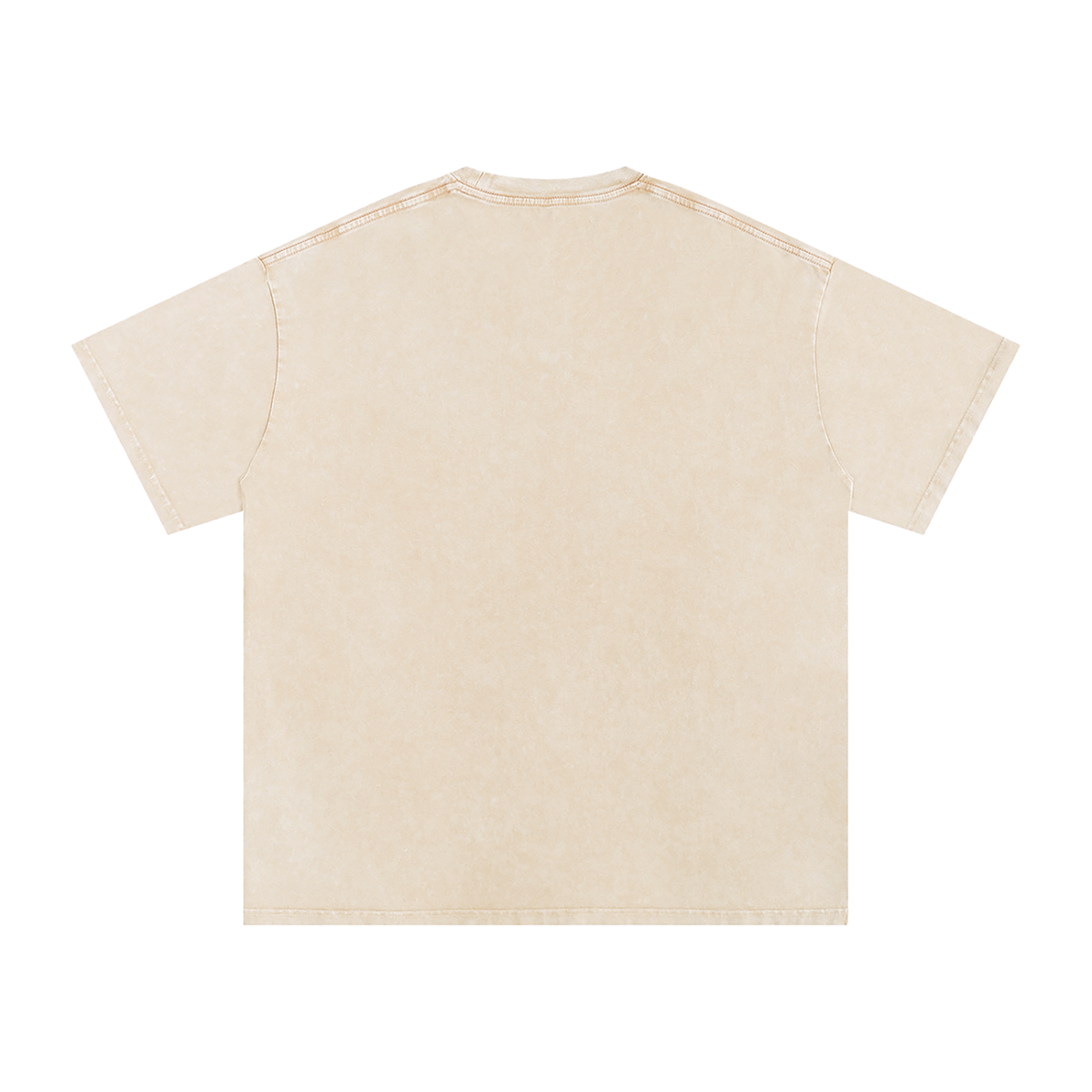 Good Times Washed Tee, Apricot — plain back of the snow-washed oversized cotton tee