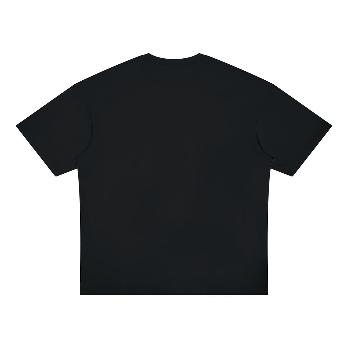 Behemoth Oversized Tee, Black — plain back of the oversized cotton tee