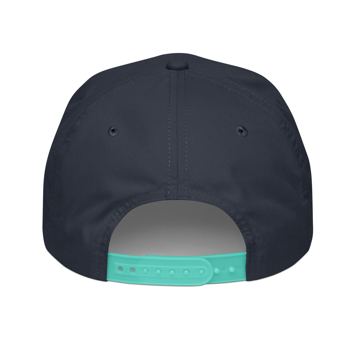 KND Fishing Bass Rope Cap in navy with a mint rope — back view showing the closure