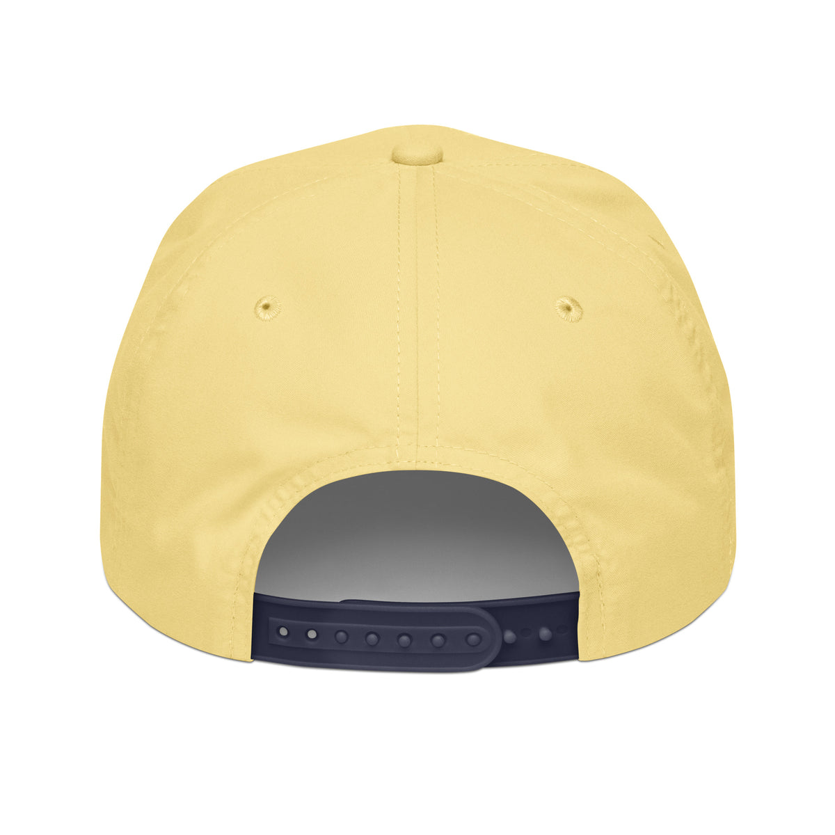 KND Fishing Sailfish Rope Cap in butter yellow with a navy rope — back view showing the closure