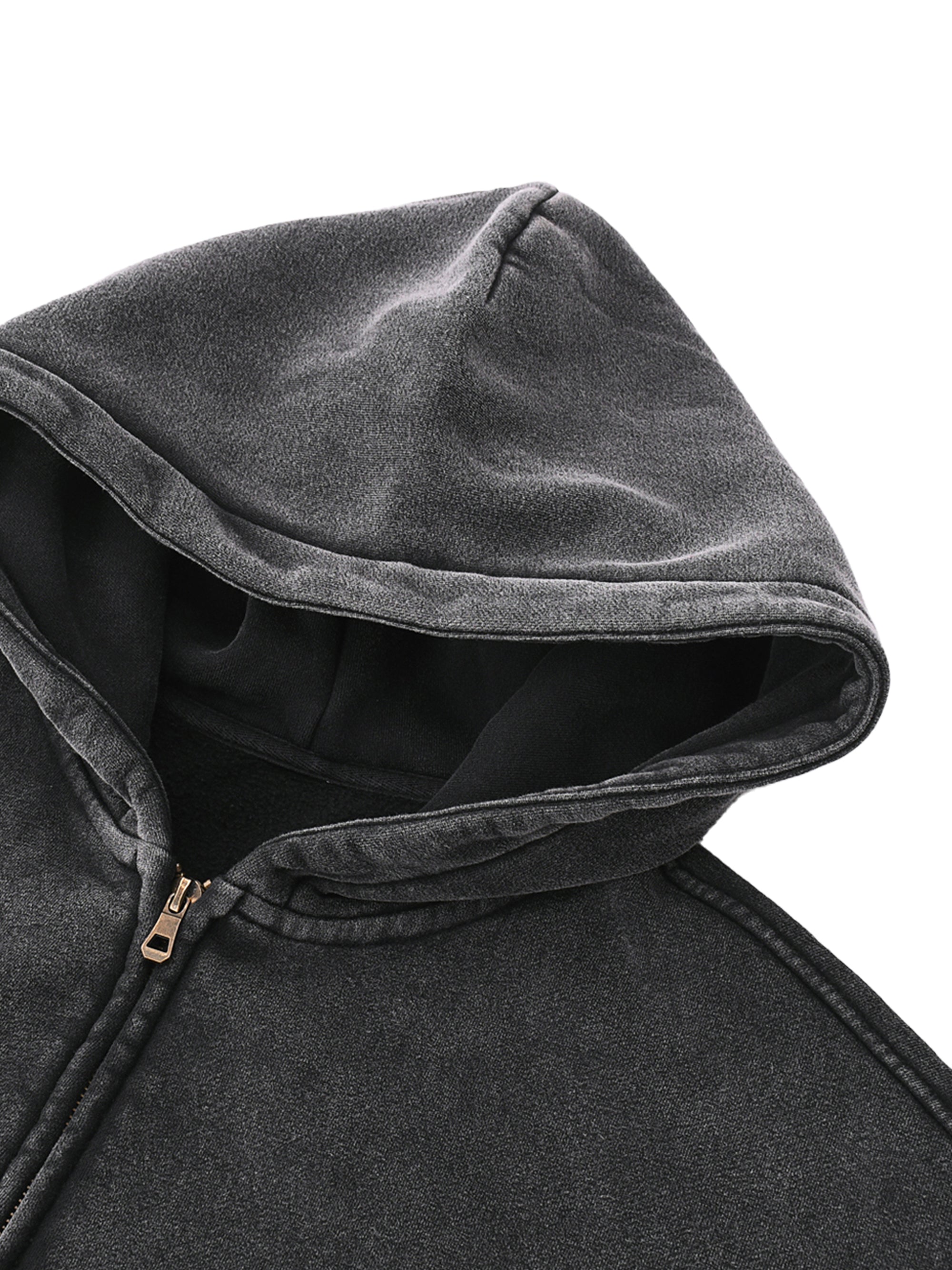 Detail of the ribbed cuff on the KND Brand washed fleece hoodie