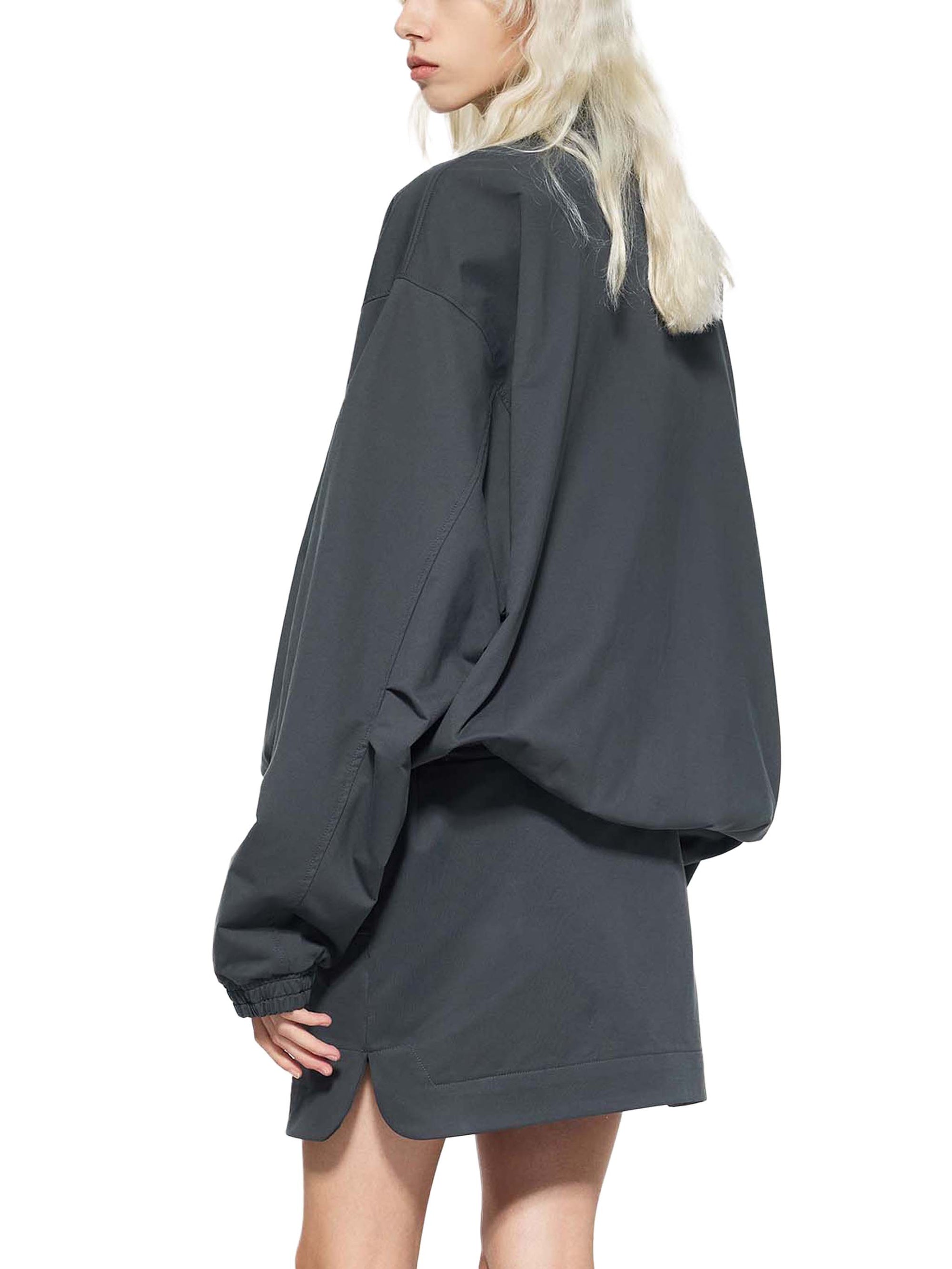 KND Stand Collar Bomber Jacket worn by female model — side