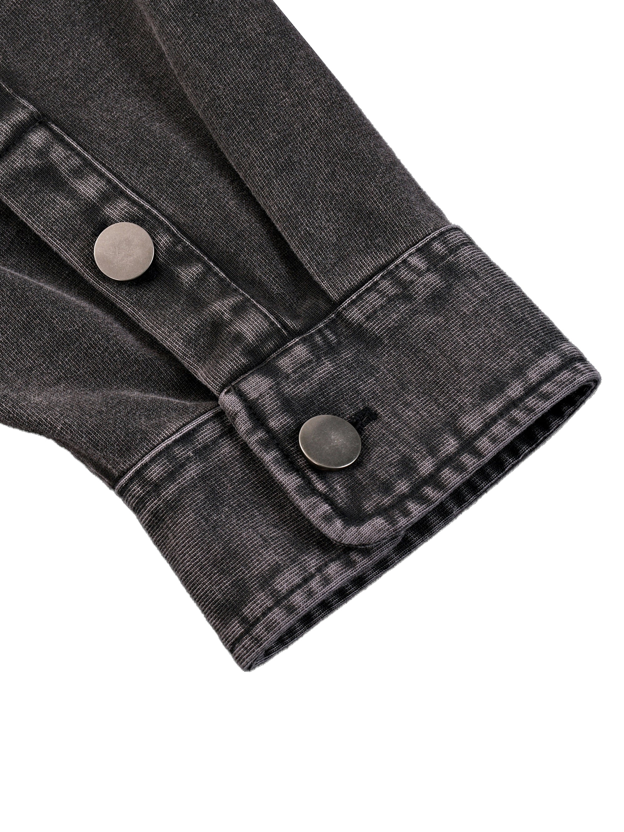 KND Denim Vintage Washed Jacket — lapel collar detail