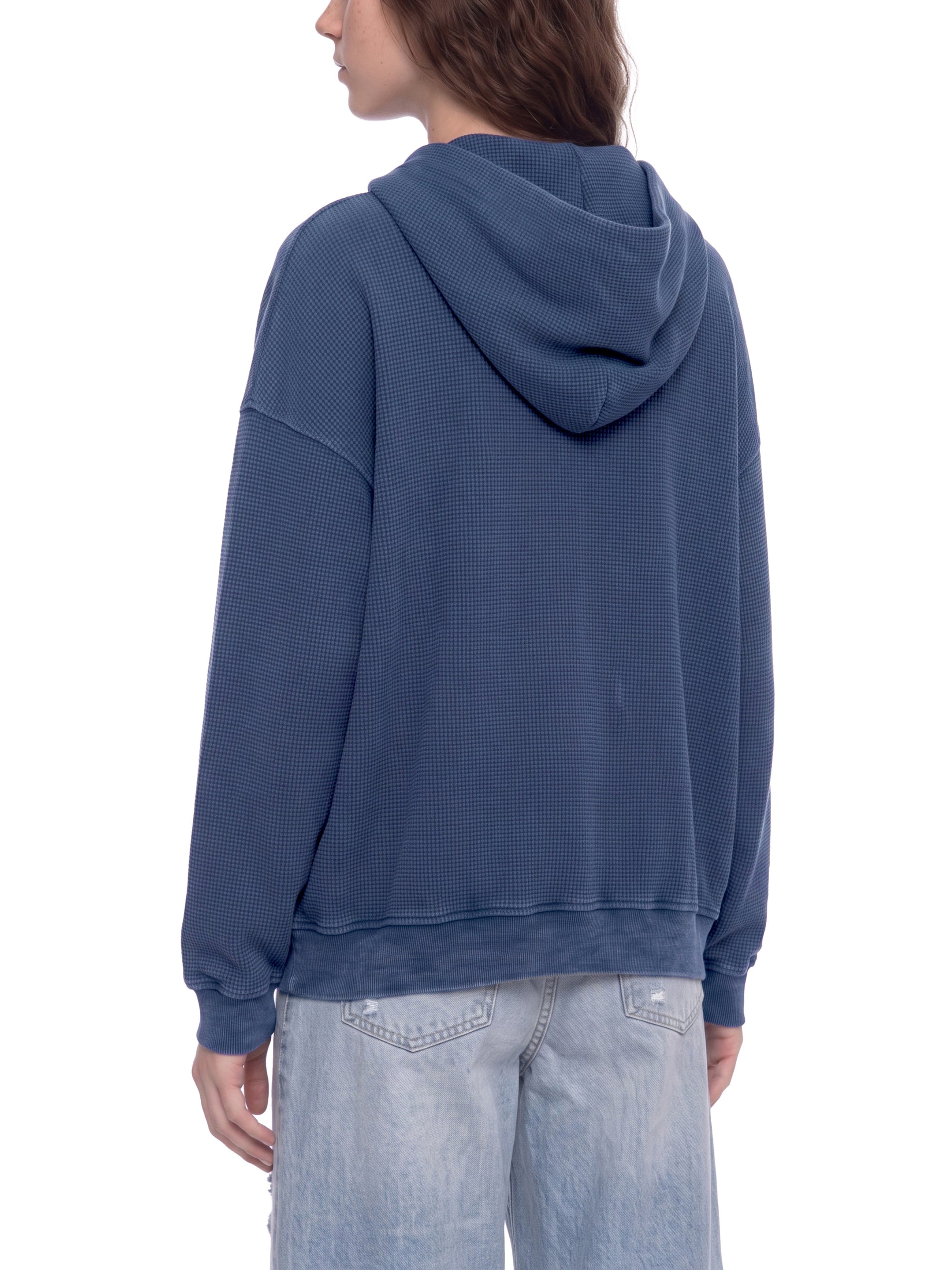 KND Waffle Knit Zip-Through Hoodie — lifestyle, detail