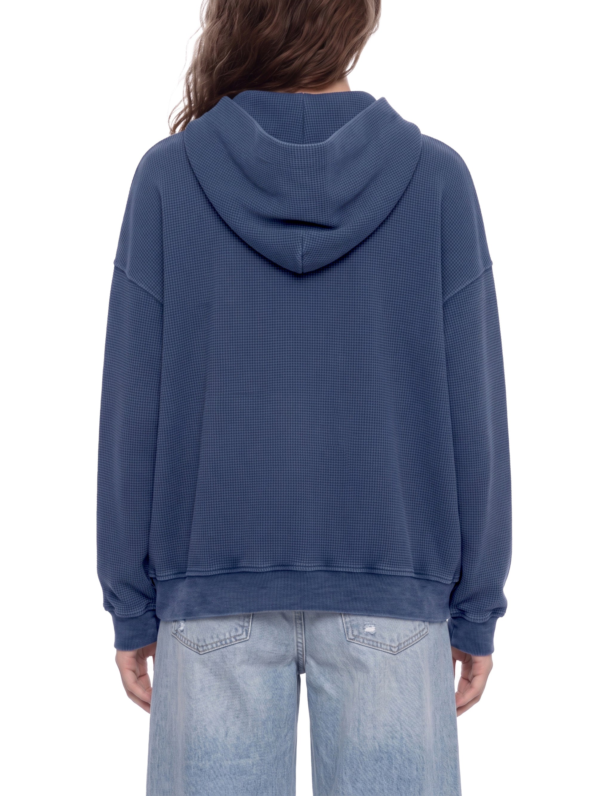 KND Waffle Knit Zip-Through Hoodie — lifestyle, back