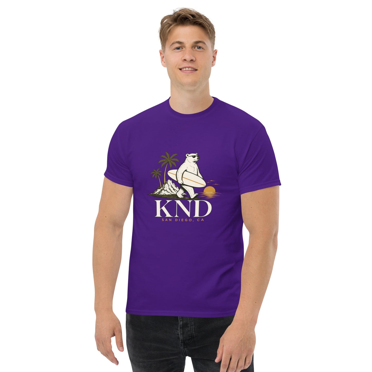 KND Bear Surf Tee — Unisex Cotton Graphic T-Shirt - KND Brand