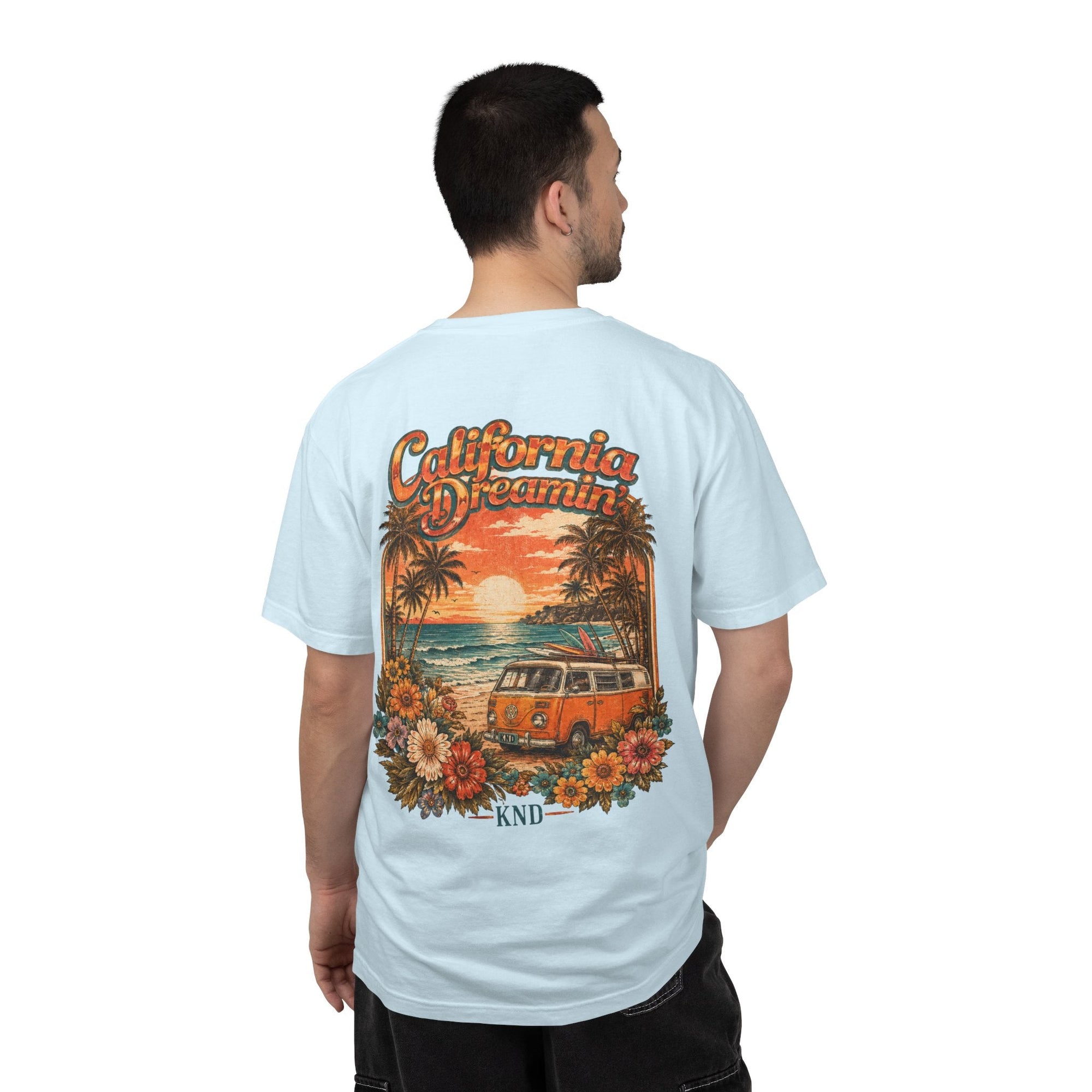 KND California Bloom Tee — retro floral sunset streetwear shirt by KND Brand