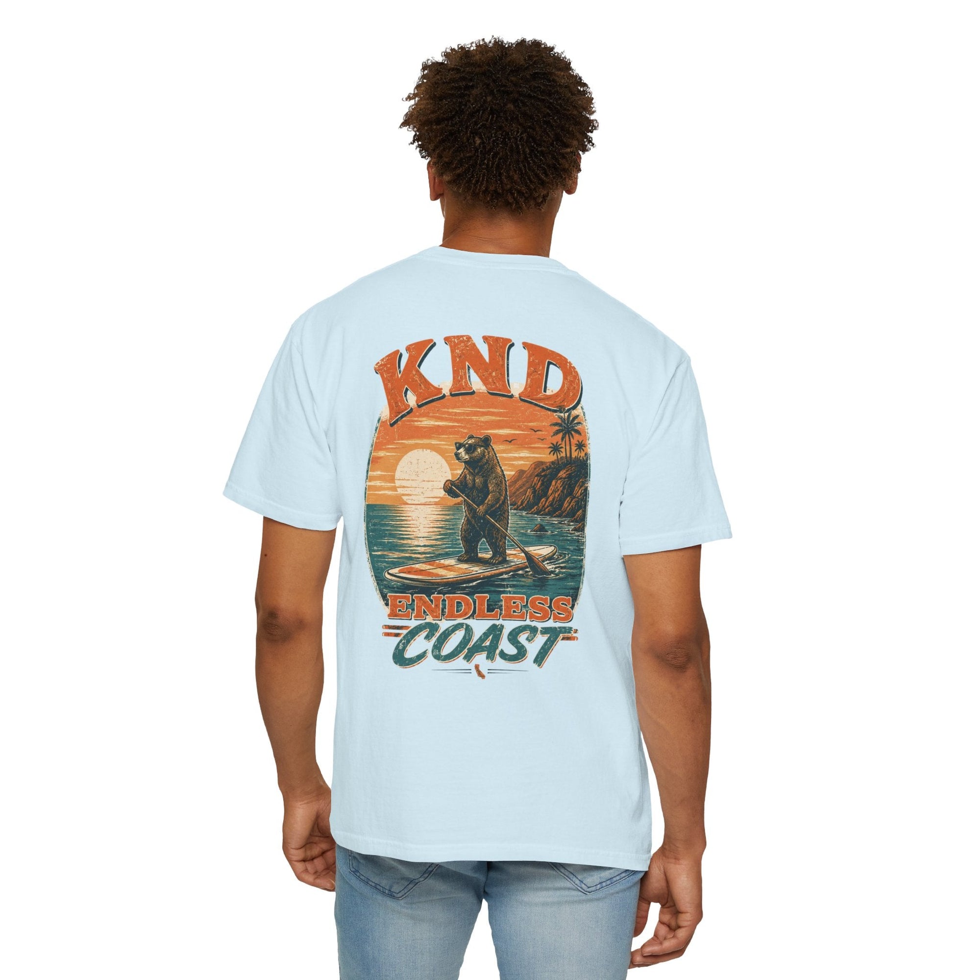 KND California Surf Bear Tee — Comfort Colors 1717 garment-dyed cotton tee