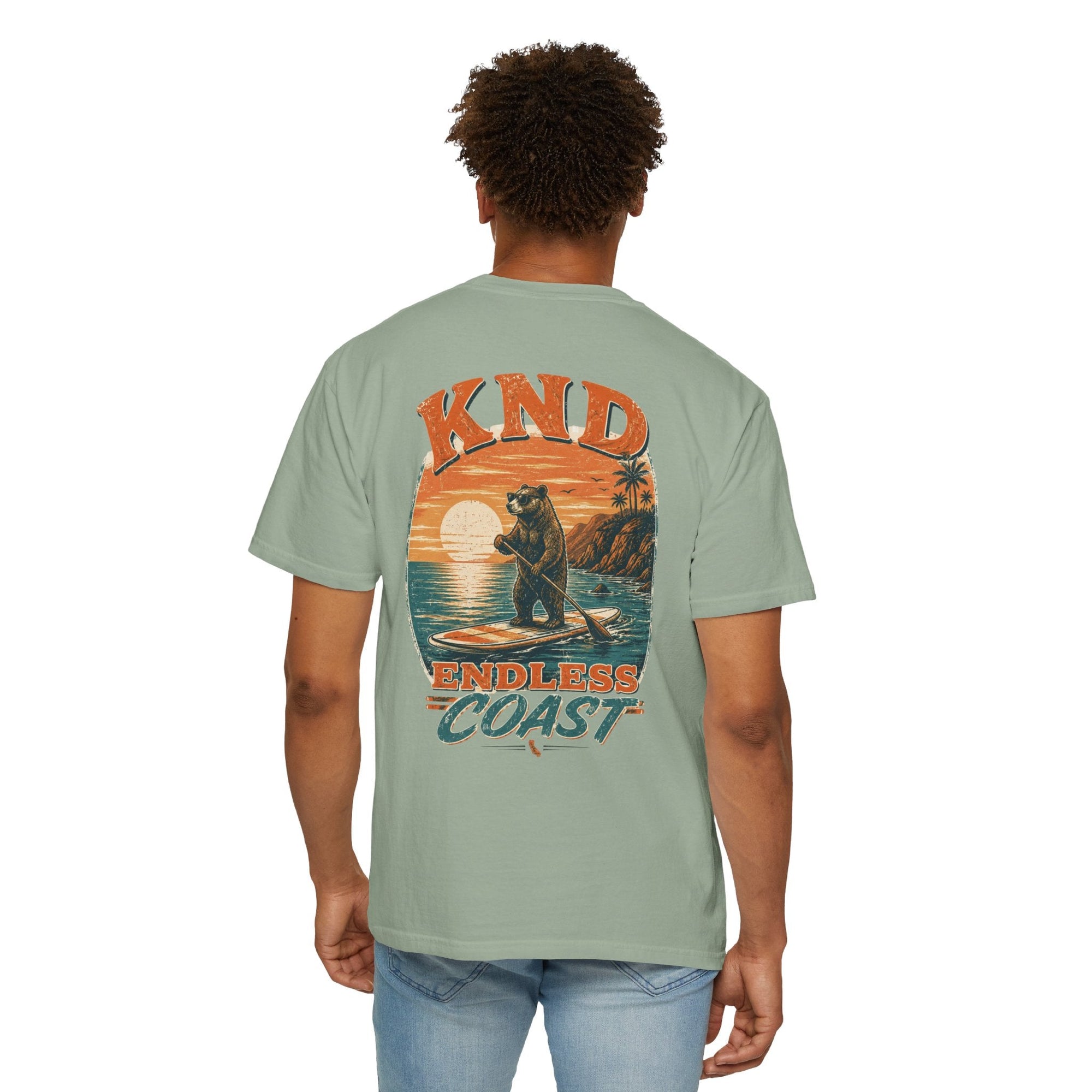 KND California Surf Bear Tee — vintage bear graphic on garment-dyed heavyweight cotton