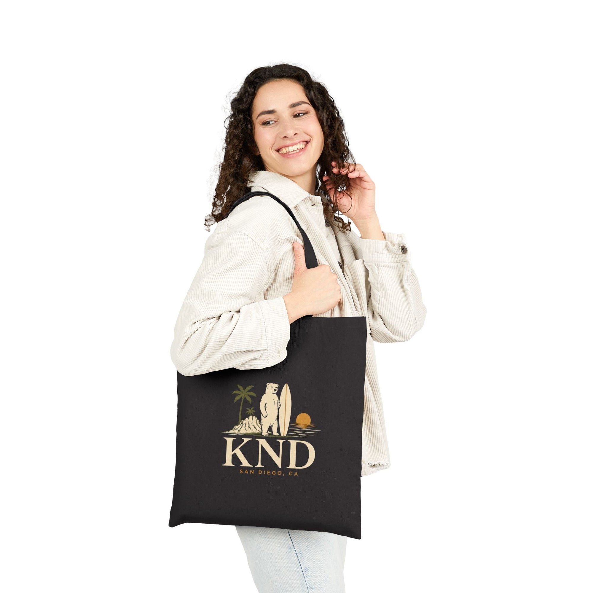 KND Coastal Surf Canvas Tote Bag — Palm Tree Beach Bag - KND Brand
