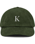 KND Olive Corduroy Hat — embroidered cap side view