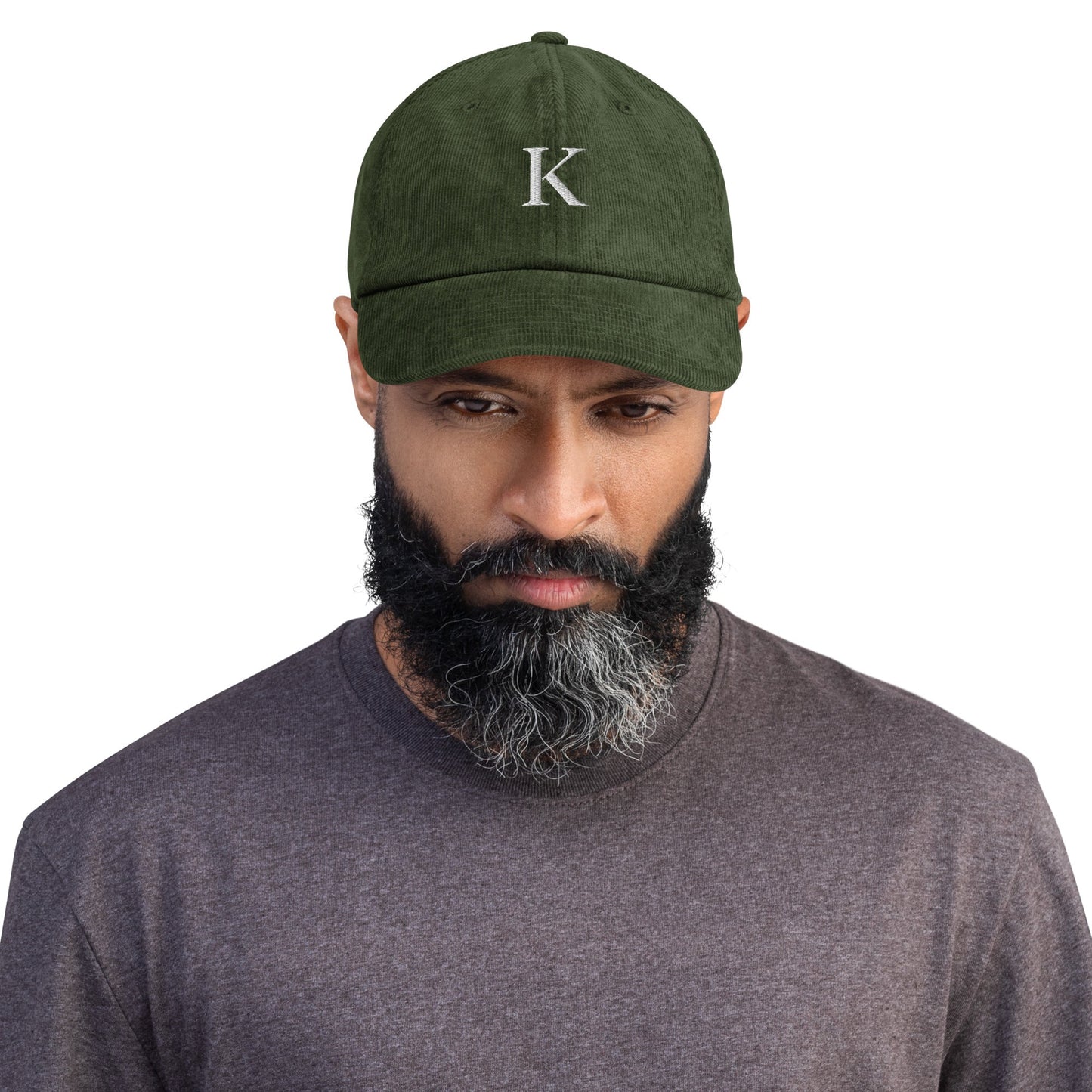 KND Olive Corduroy Hat — olive green corduroy cap