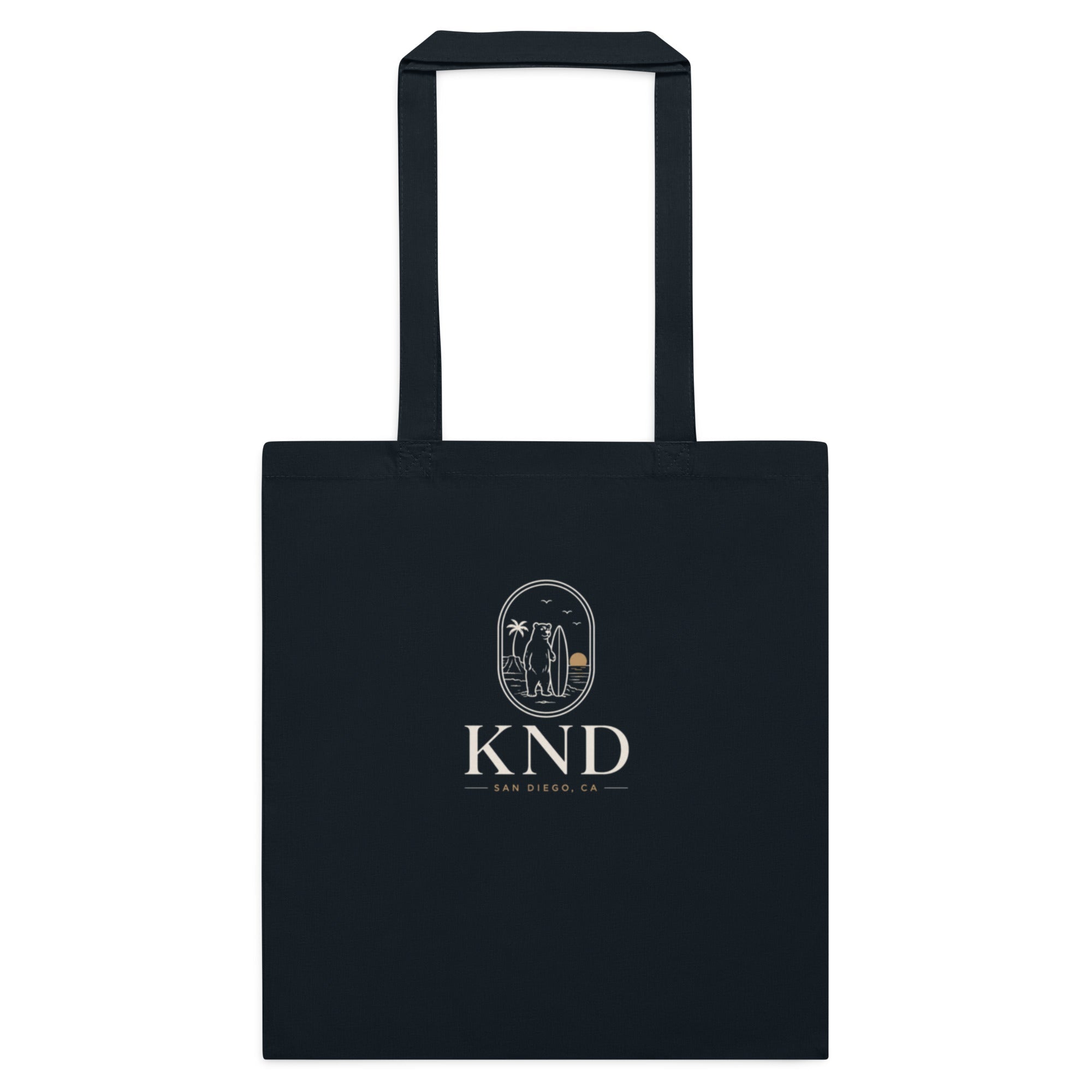 KND reusable cotton tote bag with minimalist logo